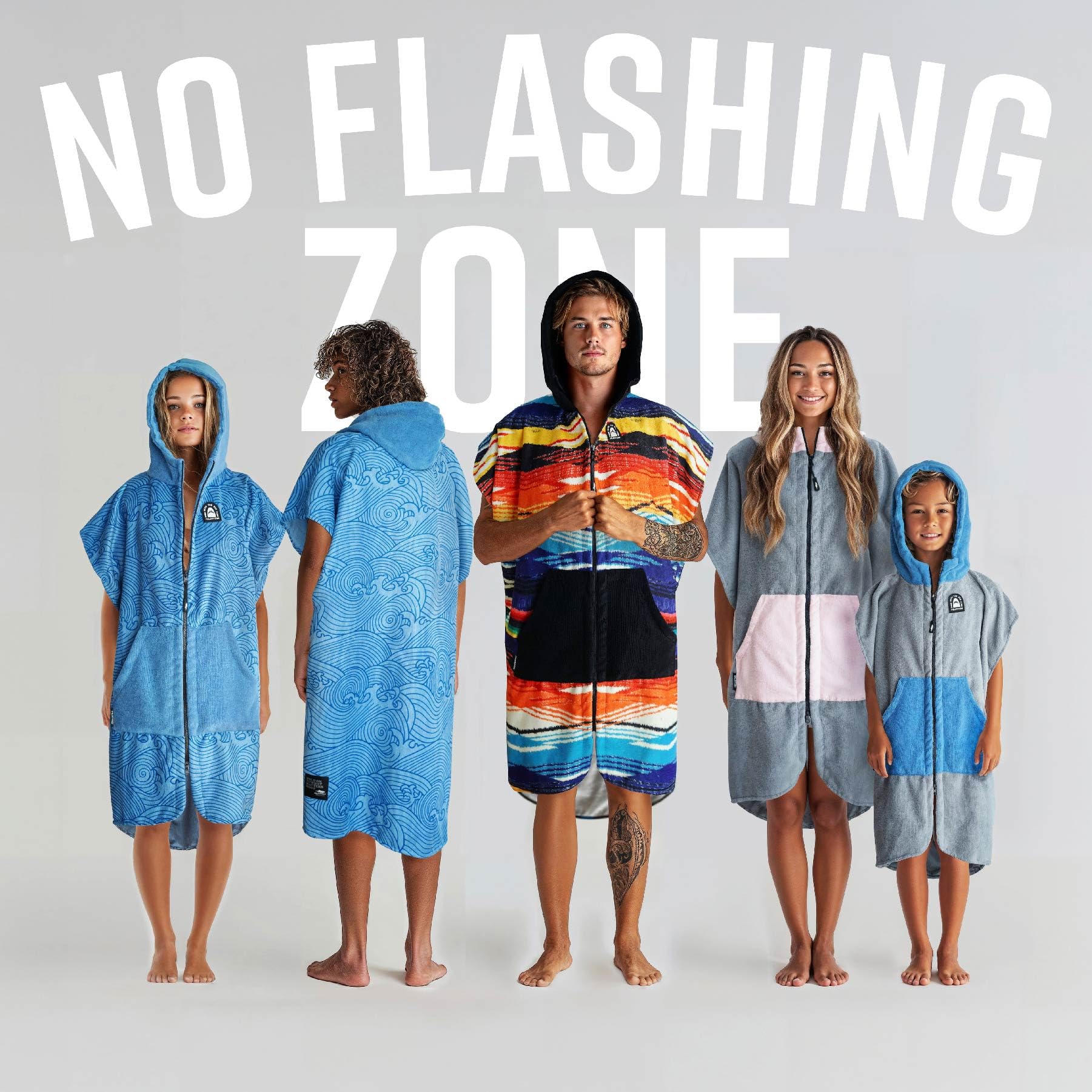 Pilotfish Surf Poncho Changing Robe Towel - Hooded Zippered Quick Dry Beach Cover Up for Men & Women | 2 Front Pockets, Machine Washable | Perfect for Surfing, Swimming, Beach Days & Outdoor Activities