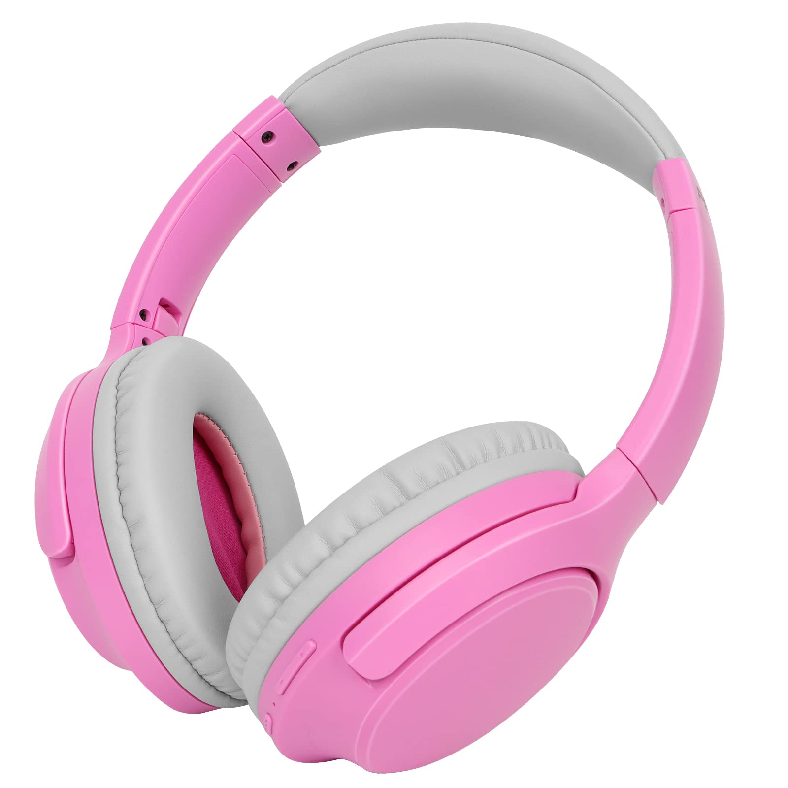 FFZ Kids Wireless Headphones with Volume Limiter - Adjustable Over-Ear Bluetooth 5.3 Headphones with Built-in Mic for Boys & Girls - Safe for School, Travel, iPad, Tablet & PC Use (Pink) - Perfect for Online Learning, Airplane Rides & Home Entertainment