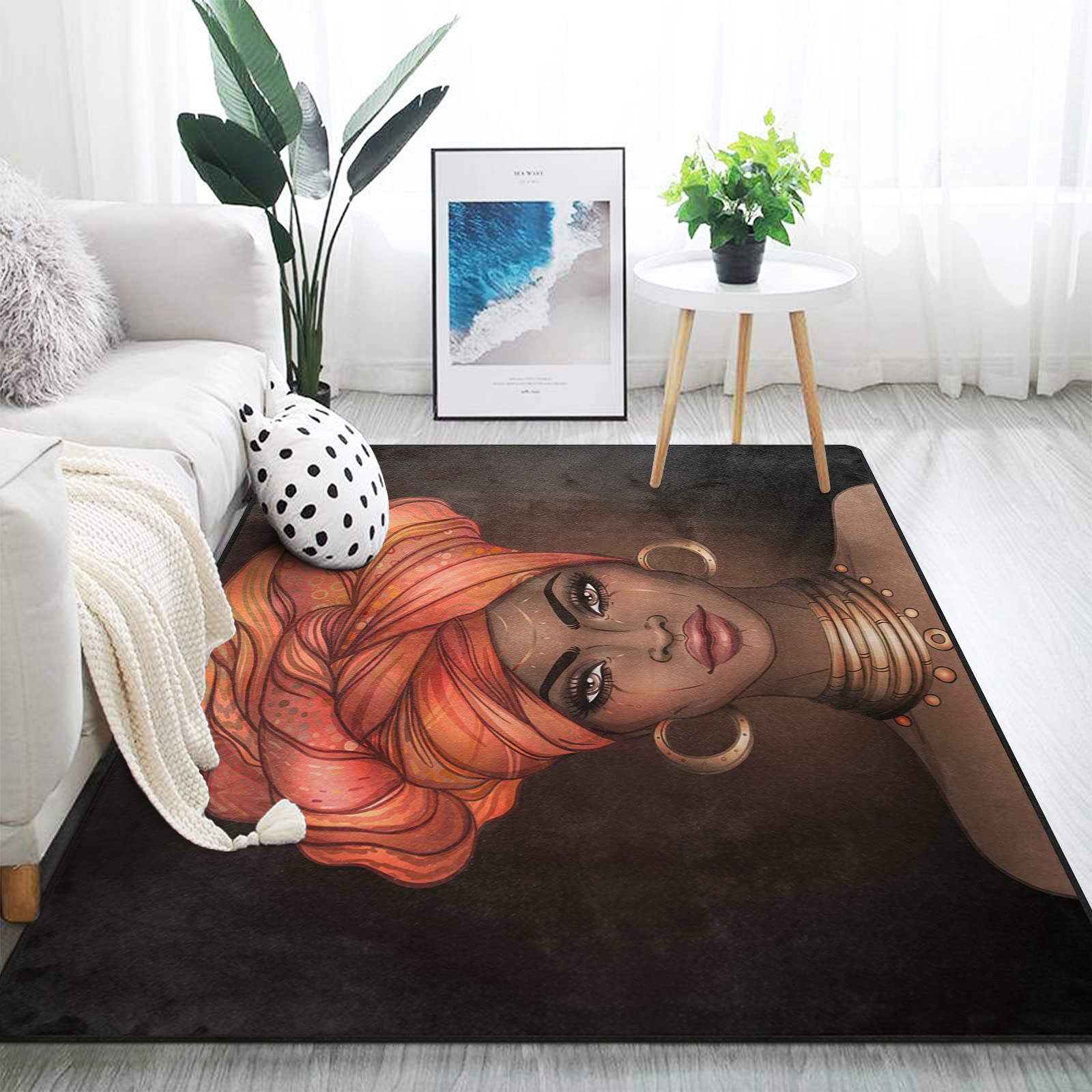 ALAZA Vintage Area Rug for African American Girls - 5'3