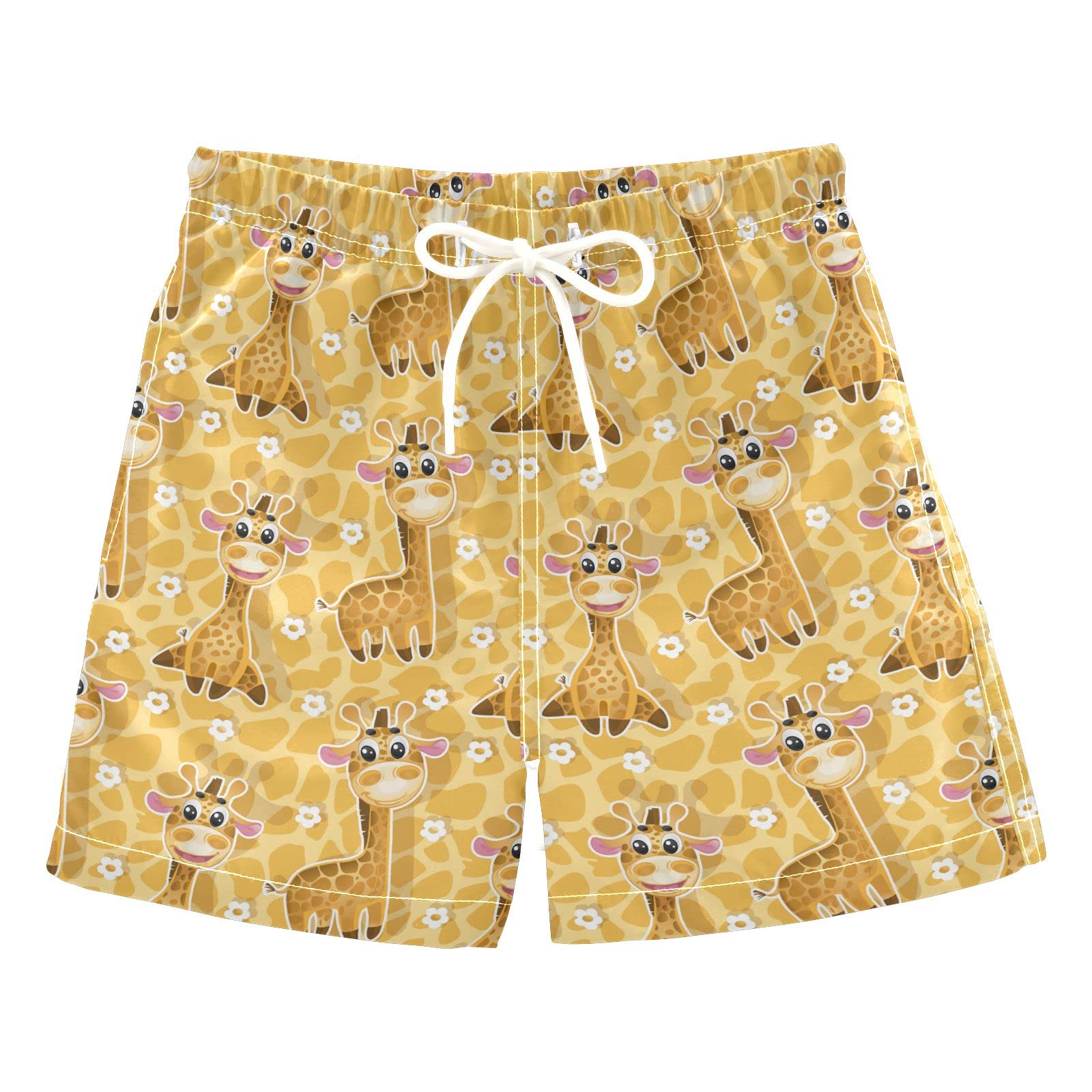 **Giraffe Print Cowhide Boys Swim Trunks for Toddlers - Quick Dry Baby Kids Swimwear with UPF 50+ Sun Protection - Perfect for Beach, Pool & Summer Water Play (Size 4T)**