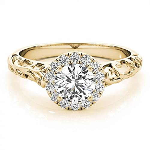 Molioaki Halo Moissanite Engagement Rings for Women - 10K/14K/18K Gold & Platinum Plated Silver - 6 Elegant Styles | Perfect for Proposals, Anniversaries & Special Occasions