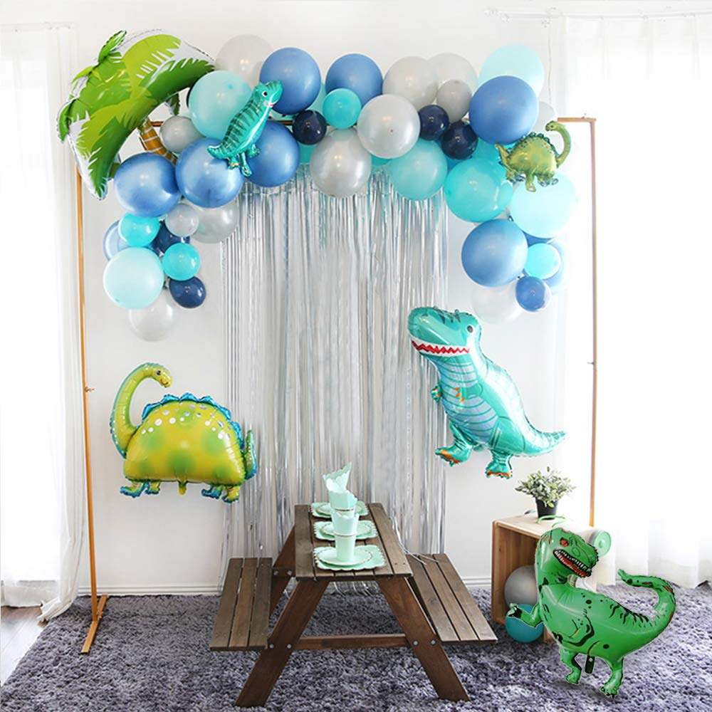 Dinosaur Balloons Garland Arch Kit - 51pcs Latex Balloons with Foil Dinosaur & Coconut Tree for Boys Birthday Party, Baby Shower, Jungle Theme Decor | Perfect for Indoor/Outdoor Party Decorations