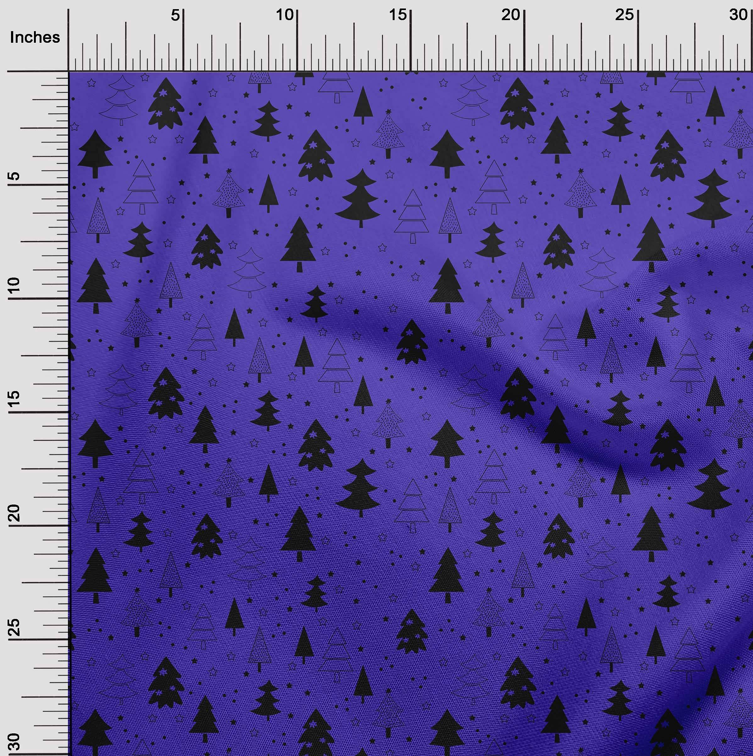 oneOone Polyester Spandex Lime Green Christmas Tree Print Fabric - 56 Inch Wide Stretch Material for Dressmaking, Holiday Decor & DIY Crafts