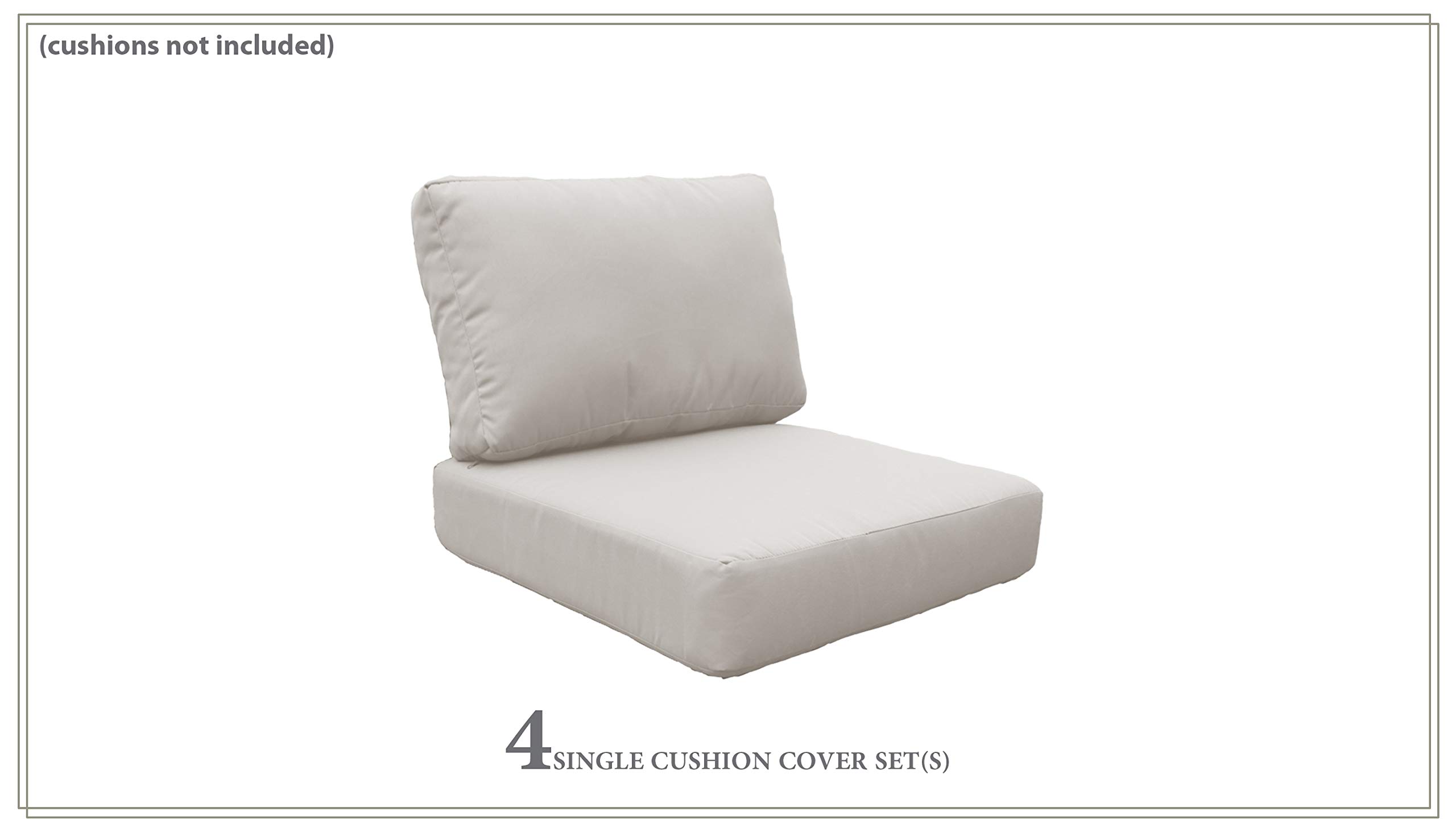 TK Classics High Back Outdoor Patio Furniture Cover Set in Beige for COAST-07d - Waterproof, UV Resistant Sofa Protector for Garden, Deck, Poolside (Cushions Not Included)