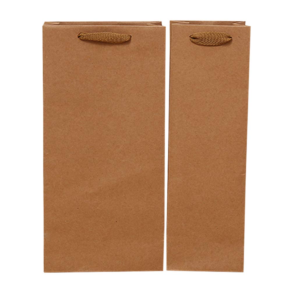 Didiseaon 12-Pack Brown Kraft Paper Wine Bags with Handles - Eco-Friendly Canvas Tote for Wine Bottles, Picnic, Beach Party & Travel - Reusable Gift Bags for Retail, Gifting & Special Occasions