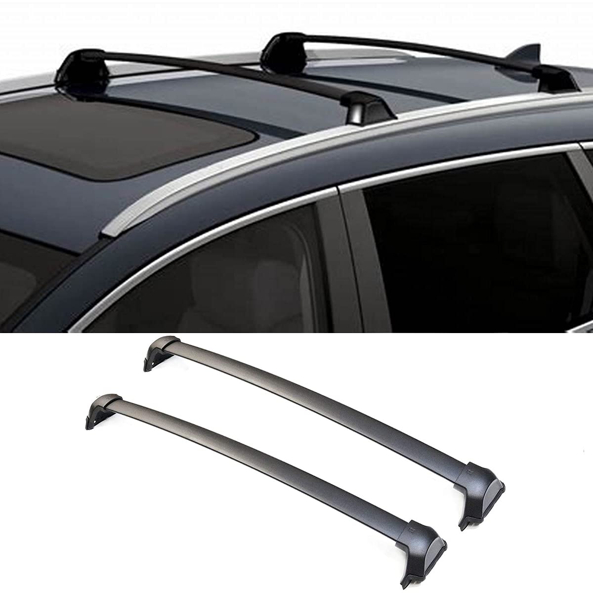 YUEYINGMA Universal Black Roof Rack Cross Bars for Honda CR-V 2017 2020 - Heavy Duty Roof Top Cargo Carrier System - Perfect for Camping, Road Trips & Outdoor Adventures