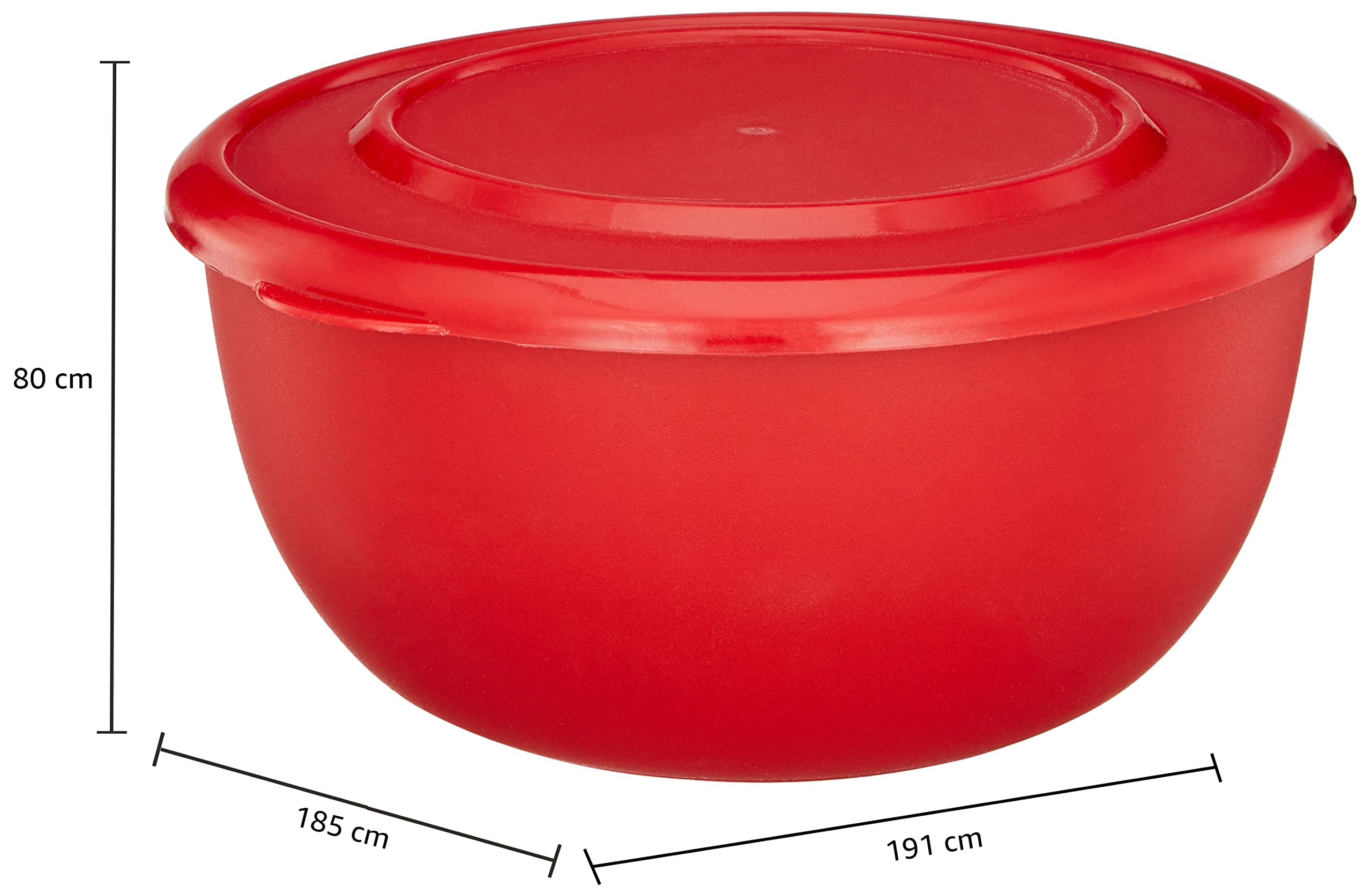 Solimo Stainless Steel Mixing Bowls Set of 3 (500ml, 750ml, 1250ml) - Microwave Safe, No Lids, Red - Perfect for Baking, Meal Prep & Food Storage