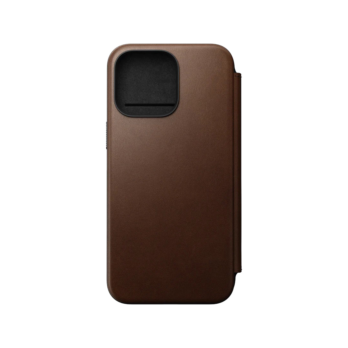 Premium Genuine Leather Folio Case for iPhone 15 Pro Max - Luxurious Brown NMD Design | Slim Protective Wallet Cover with Card Slots | Perfect for Business Professionals & Daily Commuters