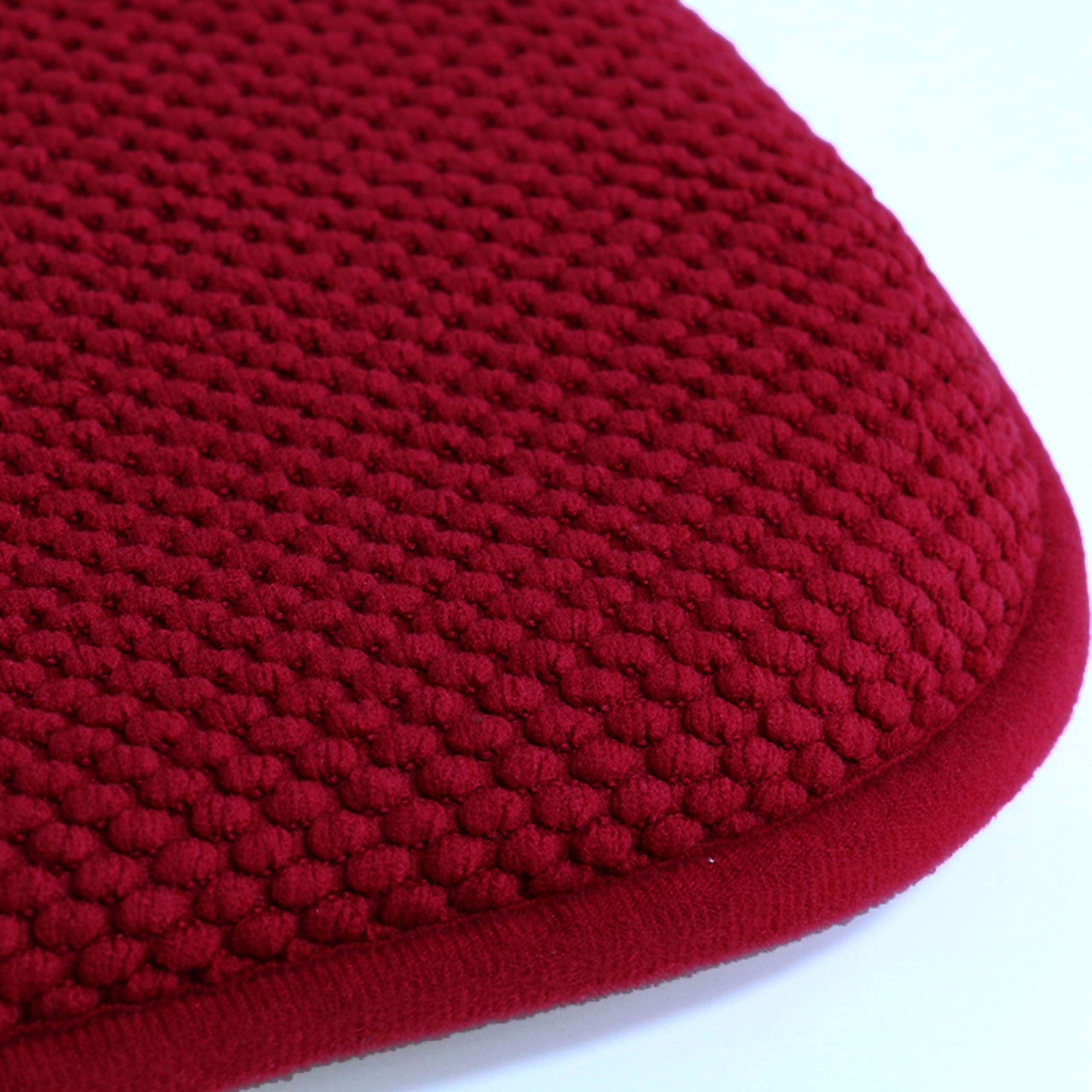 Premium Memory Foam Chair Cushions - 16x16 Inch Thick Comfortable Seat Pads with Honeycomb Design & Non-Slip Rubber Back - 4 Pack Burgundy Kitchen Chair Covers for Dining Room, Office, and Outdoor Use