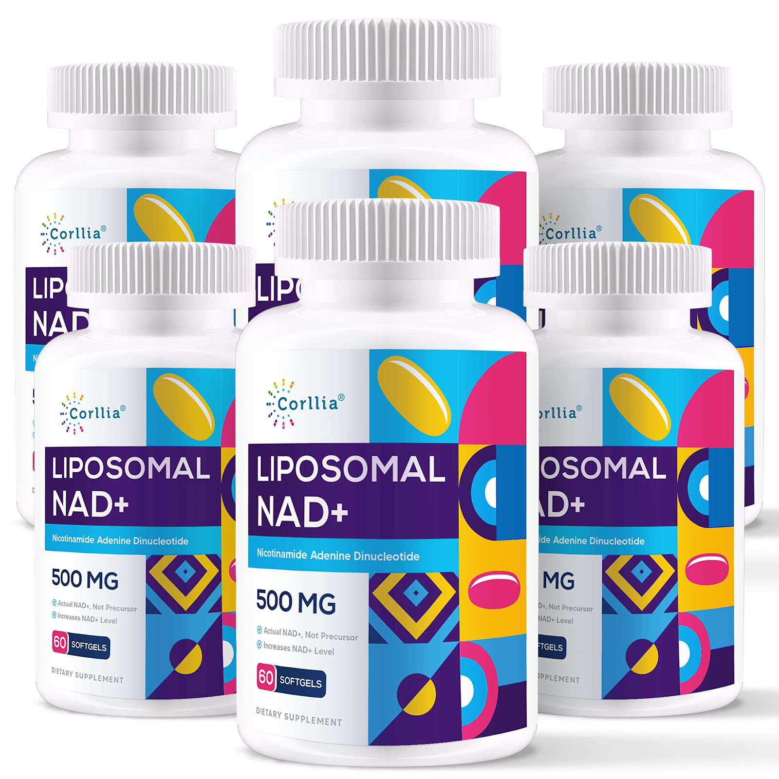 Corllia Liposomal NAD+ 500mg with TMG 250mg Softgels - Premium Anti-Aging Supplement for Cellular Energy & Repair (360 Servings) | Supports Brain Health, Metabolism & Longevity | Ideal for Biohackers & Wellness Enthusiasts