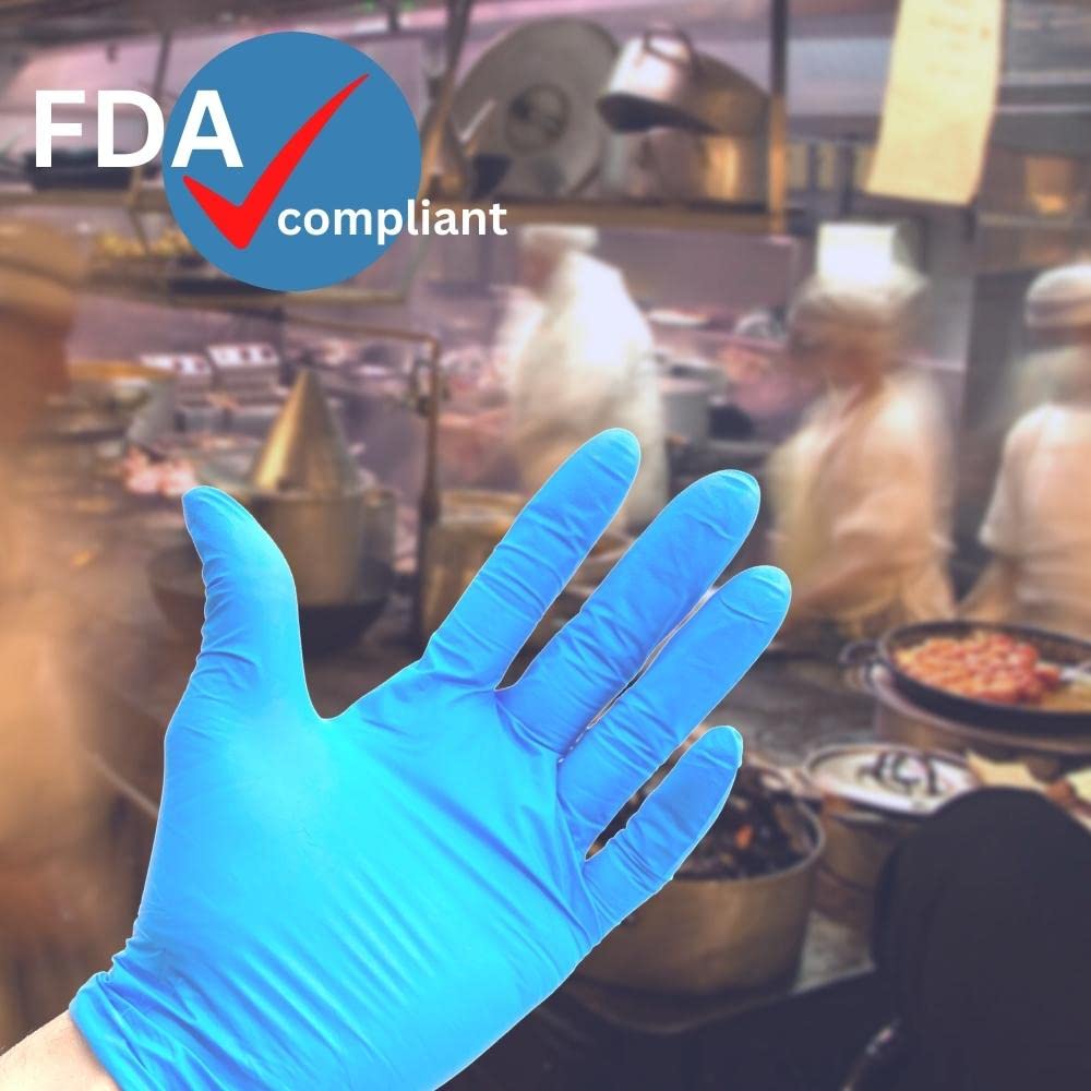 Premium Blue Nitrile Gloves - Latex-Free, Powder-Free Disposable Gloves (8 Mil Thick, Small Size, 1000 Pack) - Ideal for Medical, Dental, Food Service & Cleaning Protection