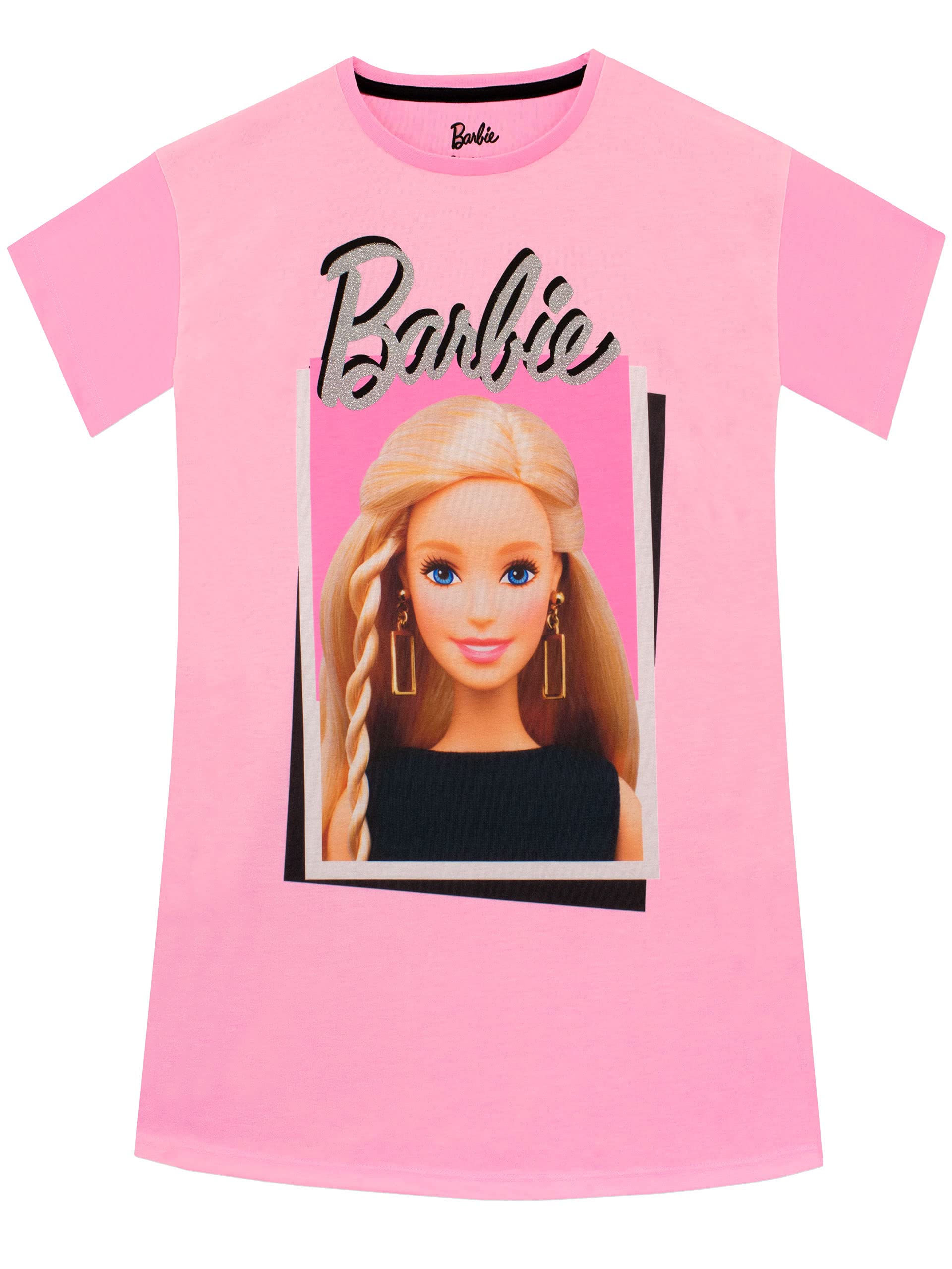 Barbie Girls Nightdress - Pink Sleepwear for Toddlers & Kids Size 4 | Soft & Comfortable Pajama Dress for Sleepovers, Birthday Parties & Playtime