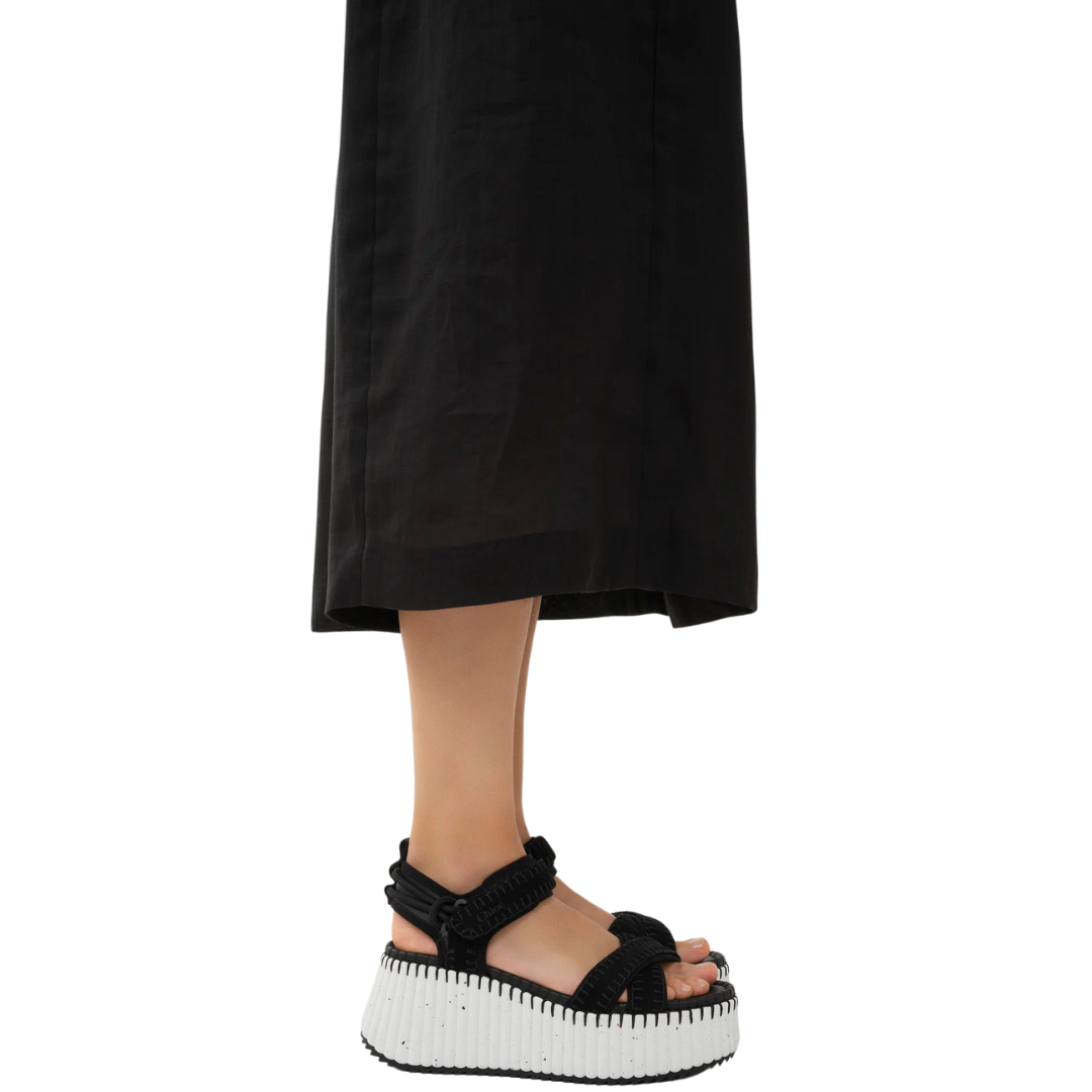 Nama Wedge Sandals for Women - Comfortable Black Summer Beach Sandals with Arch Support | Perfect for Walking, Vacation, and Outdoor Activities