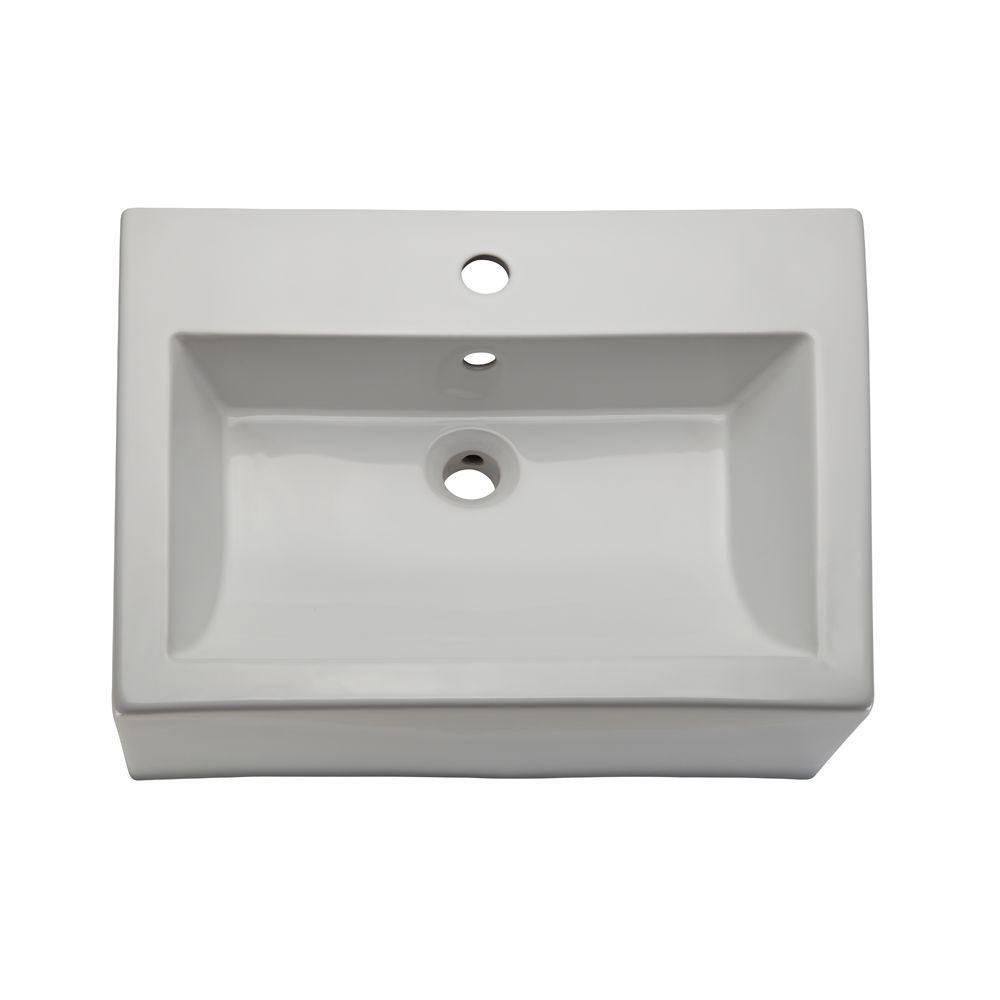 Decolav Classic White Vessel Sink with Overflow - Modern Bathroom Vanity Sink for Contemporary Home Decor | Perfect for Spa, Guest Bath & Master Bathroom Renovations