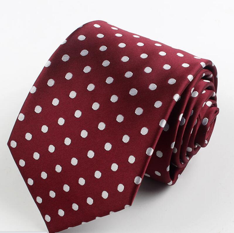 Classic White Dot Multicolor Silk Tie for Men | Slim Wedding Necktie | Formal Business & Special Occasion Accessory DT10108