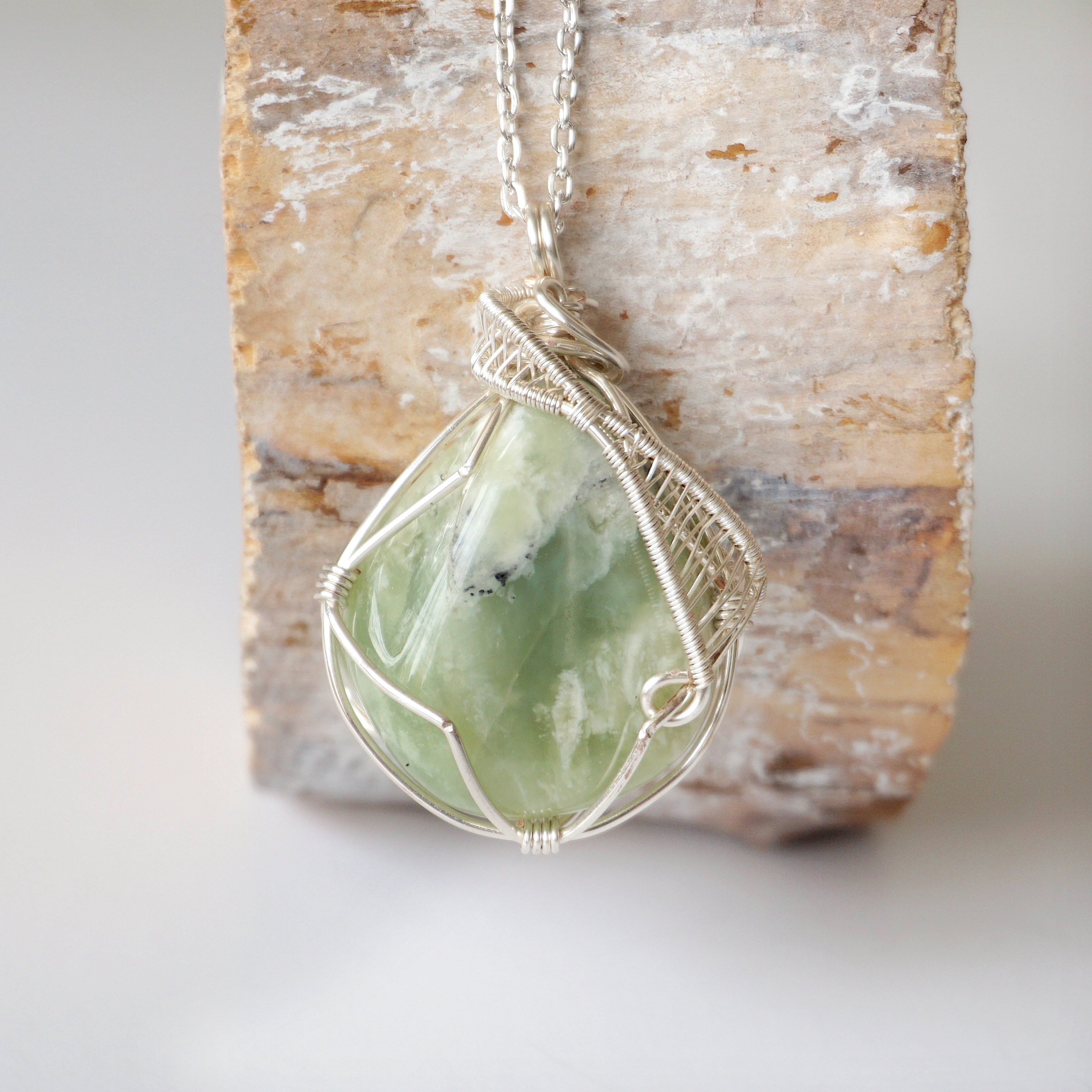 Light Green Jade Pendant Necklace - Sterling Silver Plated Jewelry for Women | Elegant Gift for Birthday, Anniversary & Special Occasions