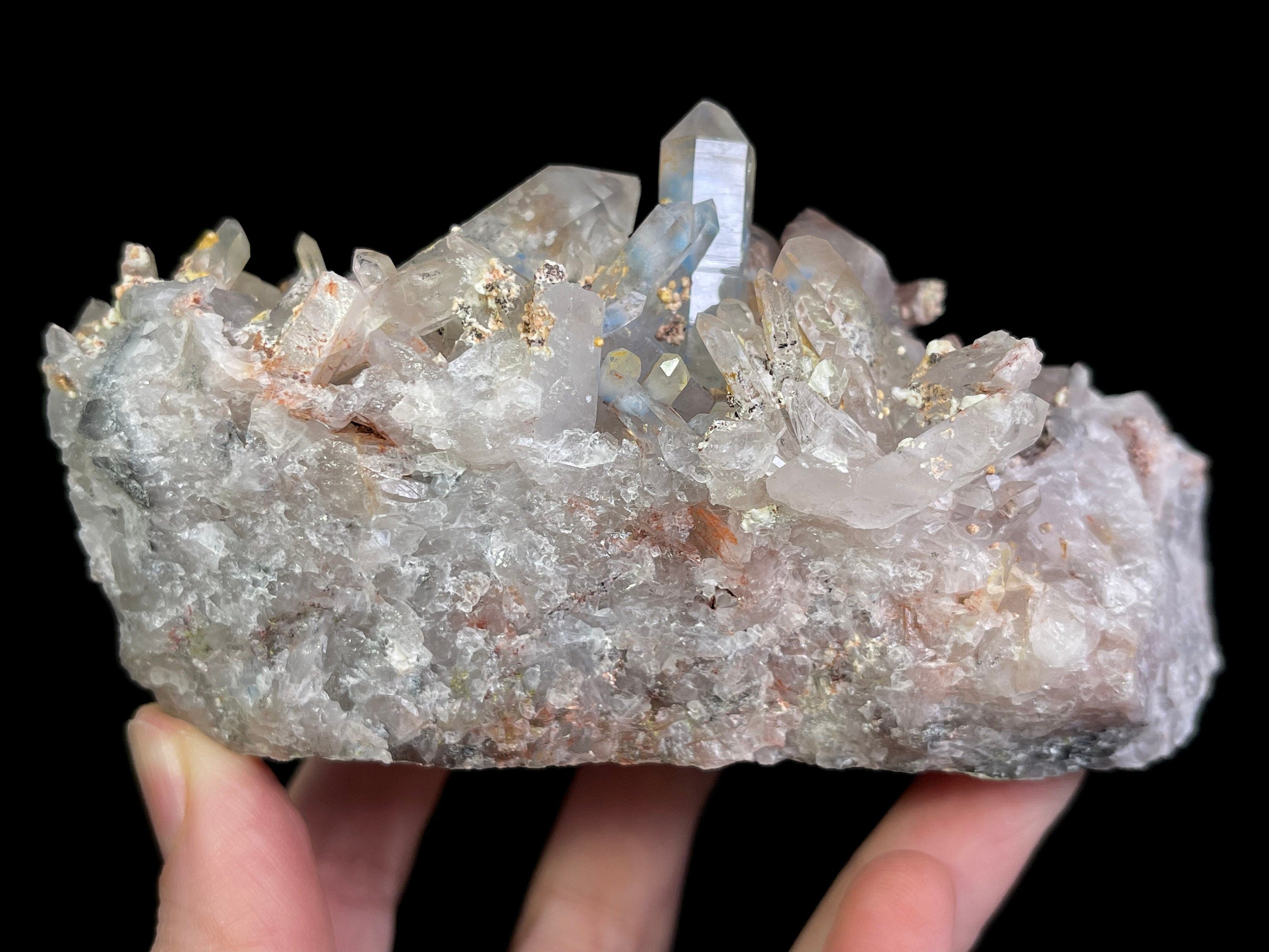 PAPAGOITE in QUARTZ Raw Crystal Cluster with Hematite - Rare Metaphysical Healing Stones for Meditation, Reiki & Energy Work - Natural Mineral Specimen for Collectors & Spiritual Healing
