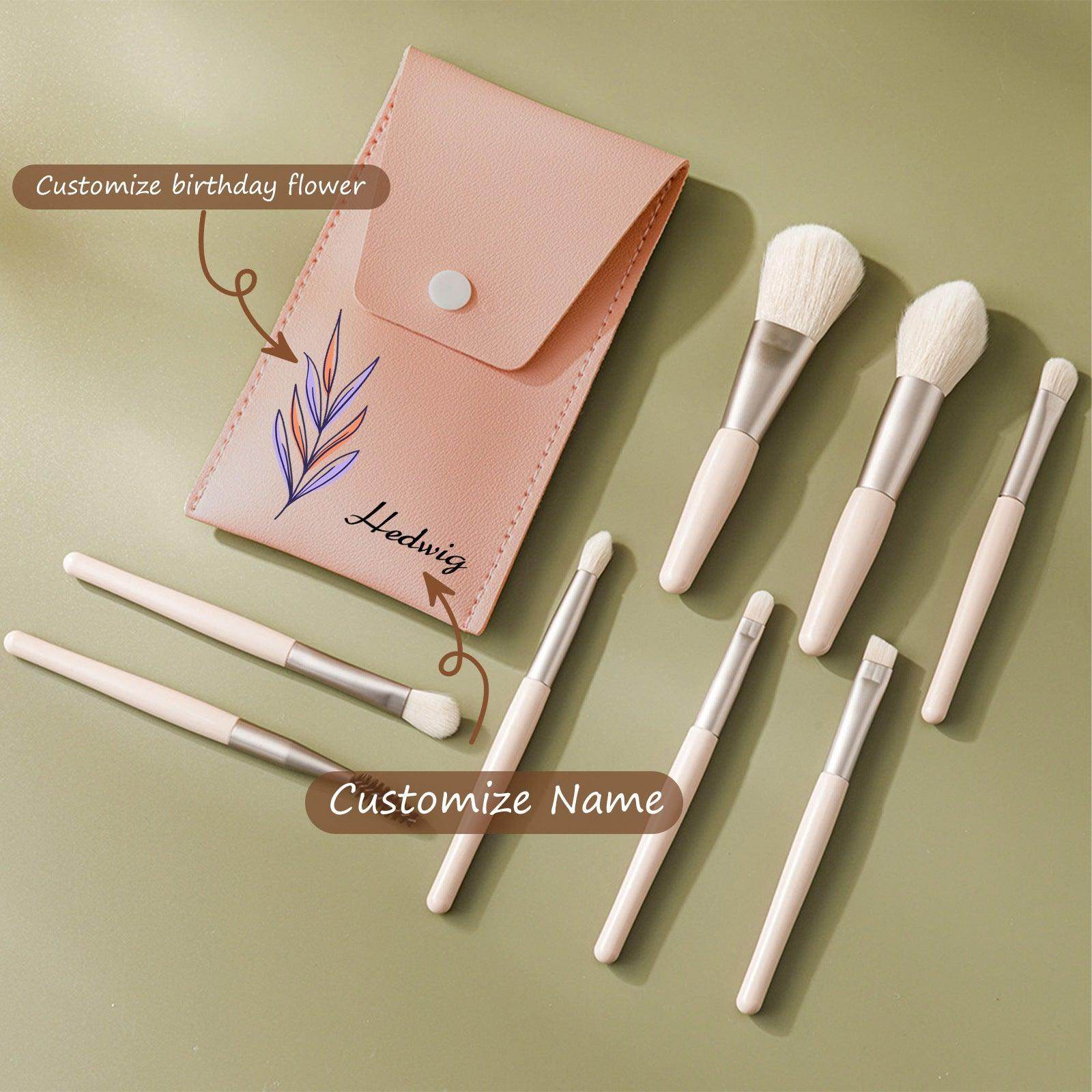 Premium 8-Piece Personalized Makeup Brush Set for Professional & Everyday Use - Perfect for Travel, Home, and Salon Makeup Application