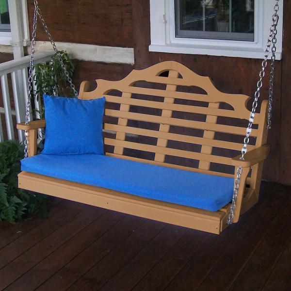 Eco-Friendly Recycled Plastic Marlboro Porch Swing - Durable Outdoor Hanging Chair for Patio, Garden, or Backyard Relaxation