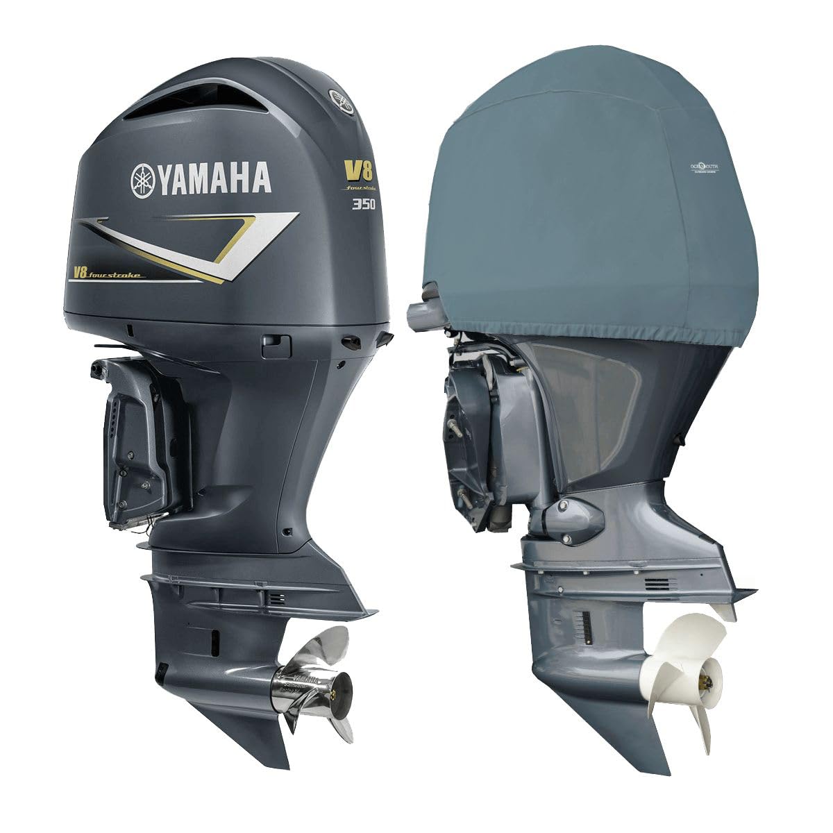 **Oceansouth Custom Fit Yamaha Outboard Engine Cover for F350A V8 5.3L (2007-2024) - Waterproof & UV-Resistant Storage Protection for Boats & Marine Use**