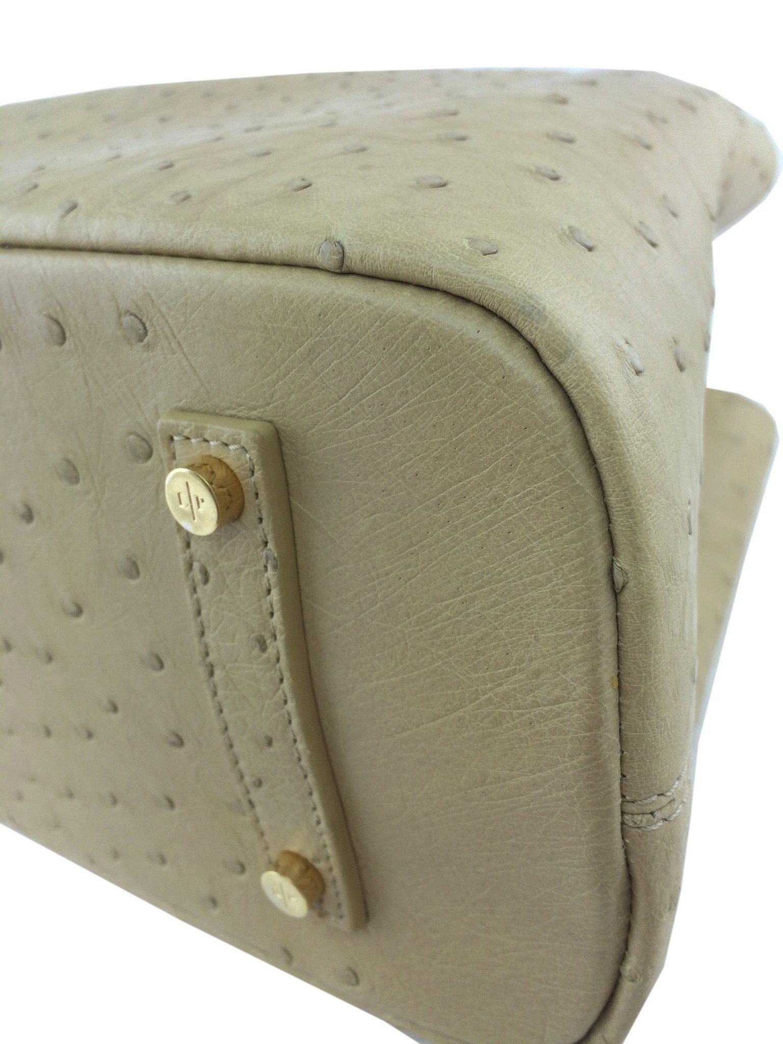 Luxury Loro Piana Ostrich Leather Bellevue Handbag for Women - Premium Designer Tote Bag for Work, Travel & Everyday Use