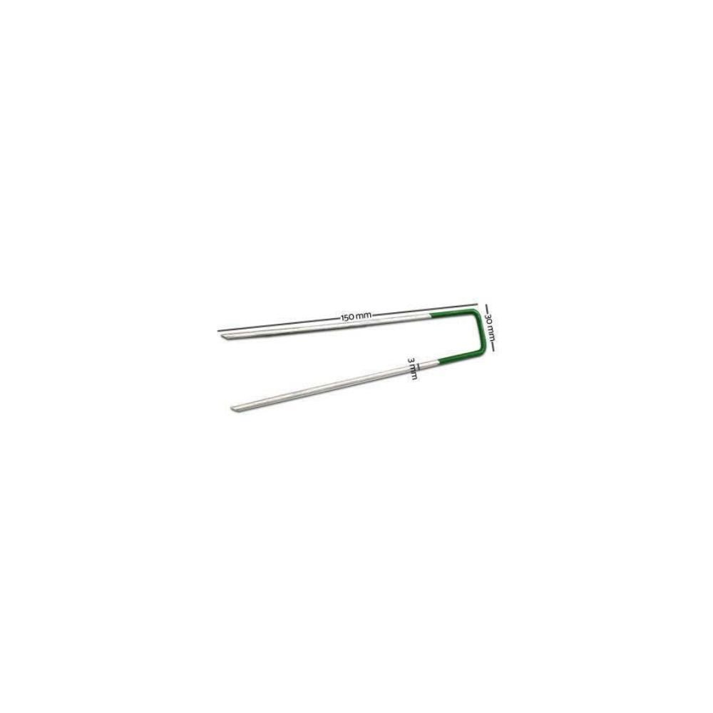 10-Pack Green-Topped Galvanized Metal Pegs for Artificial Grass – Heavy-Duty Fake Lawn Stakes for Secure Installation in Gardens, Play Areas & Landscaping