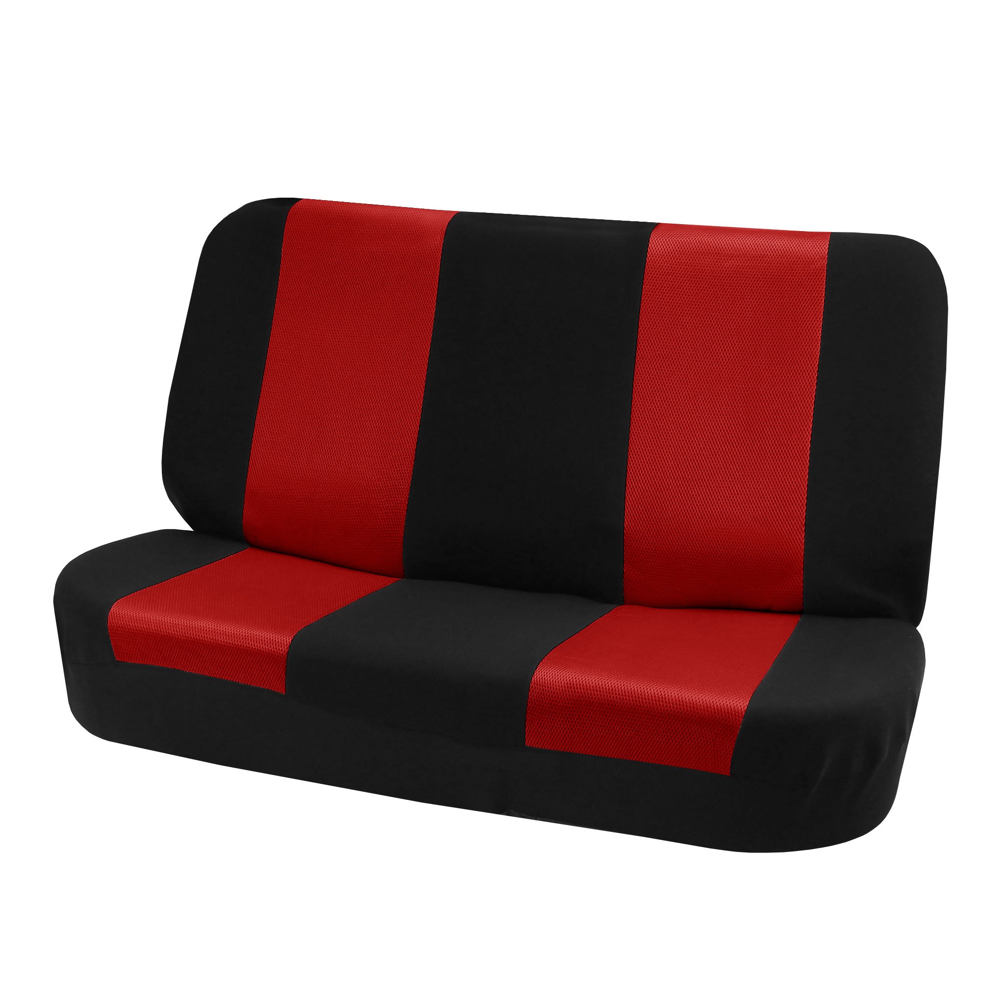 FH Group FH-FB102R010 Classic Bench Car Seat Cover - Red/Black - Universal Fit for Trucks, SUVs & Sedans - Durable & Comfortable for Daily Commute & Road Trips