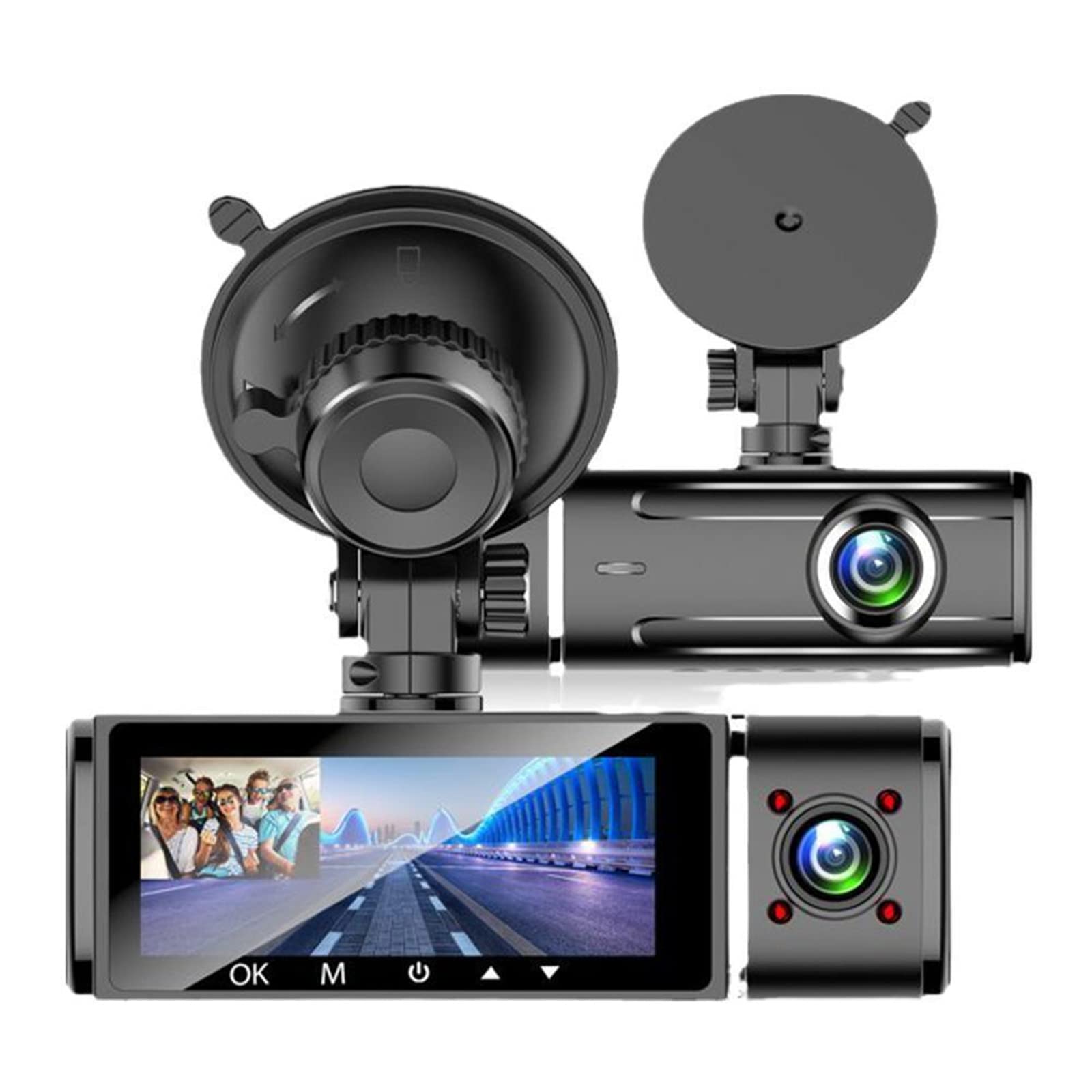 EDYYDS Dual Lens Car Dash Cam with IR Night Vision, 3.16