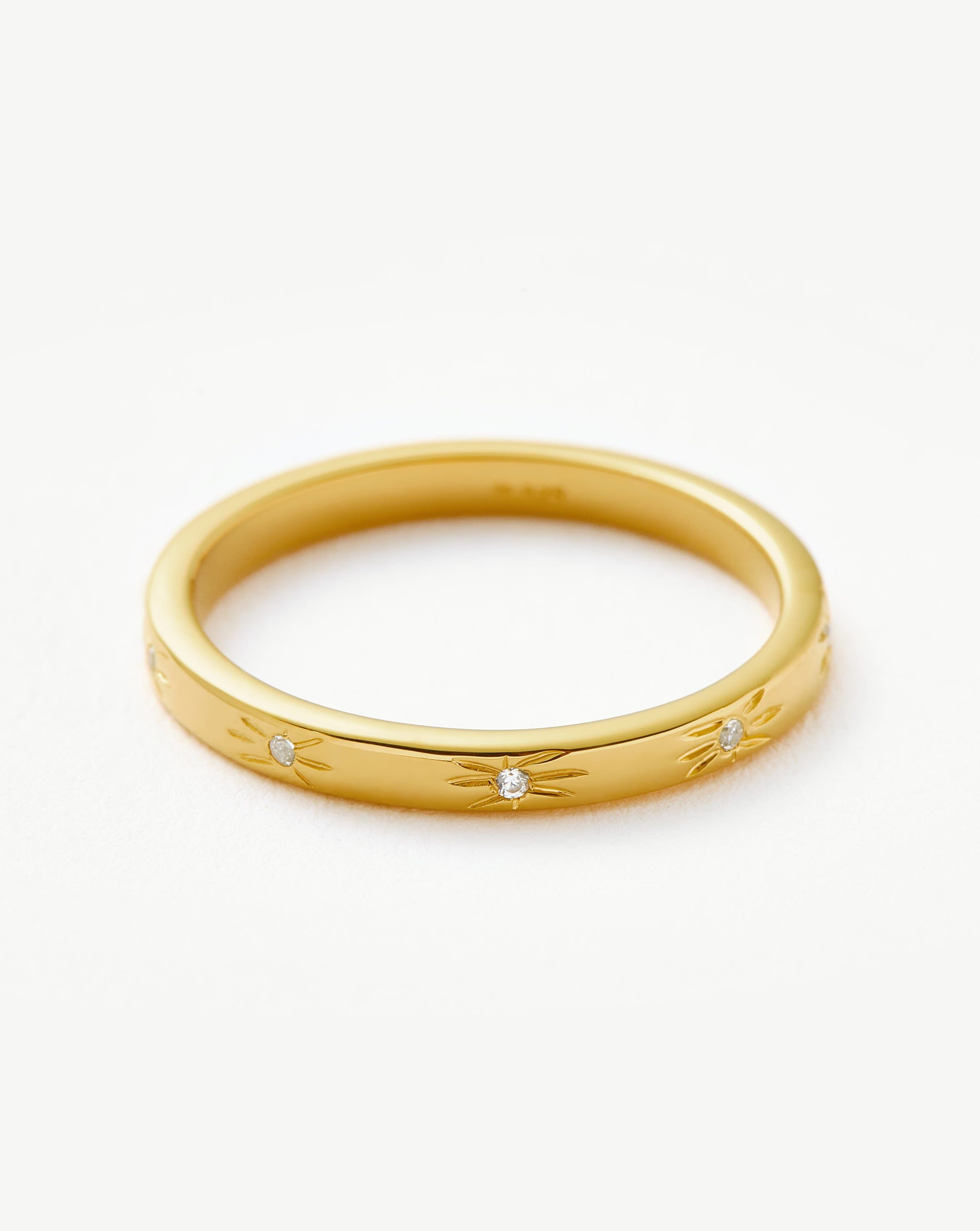 Interstellar Star Studded Stacking Ring | 18k Gold Vermeil Jewelry for Women - Perfect for Everyday Wear, Date Nights & Special Occasions