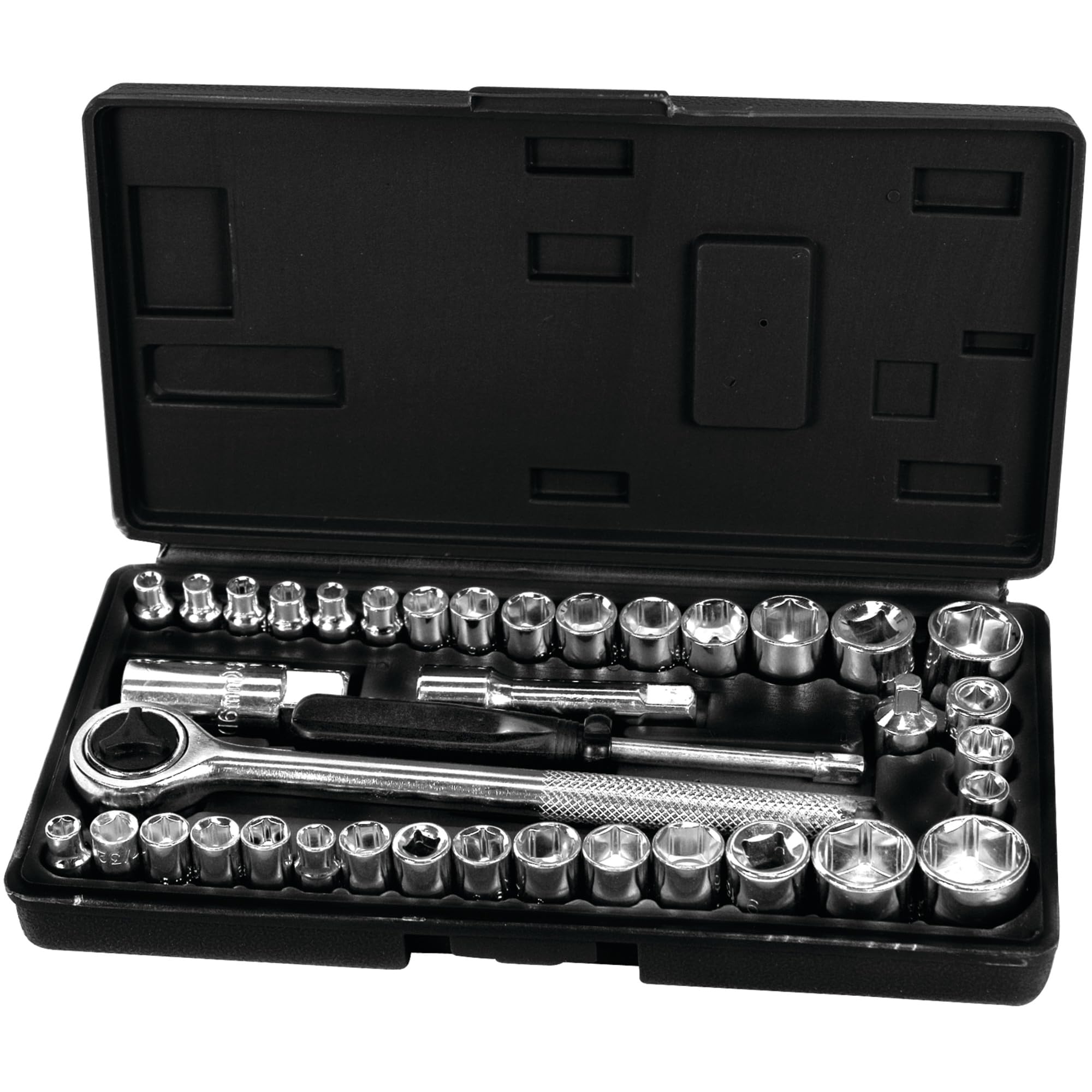 Performance Tool 1950 40-Piece Socket Set - Professional Grade Mechanics Tool Kit for Automotive Repair & DIY Projects | Durable Chrome Vanadium Steel Sockets for Cars, Trucks, Motorcycles & Home Maintenance