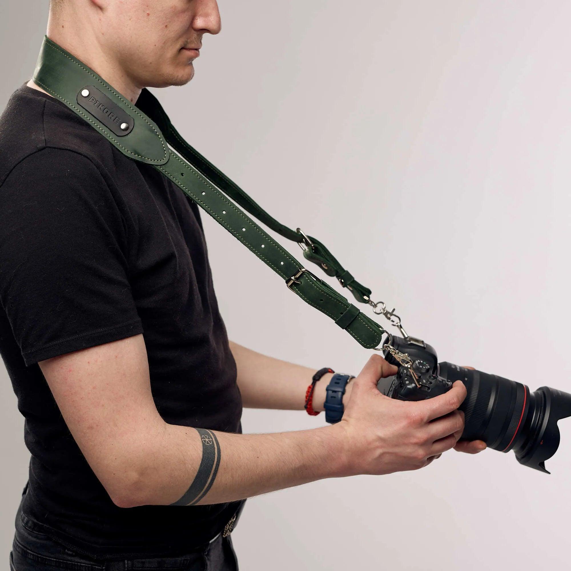 Premium Genuine Leather Camera Strap - Adjustable & Comfortable Neck Strap for DSLR/Mirrorless Cameras - Perfect for Travel, Photography & Everyday Use