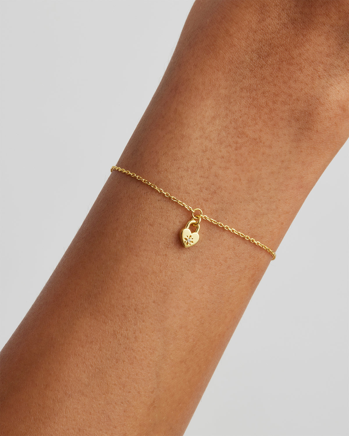 18K Gold Vermeil Crystal Lotus Heart Padlock Bracelet for Women - Elegant Adjustable Charm Bangle for Valentine's Day, Anniversary Gifts & Special Occasions