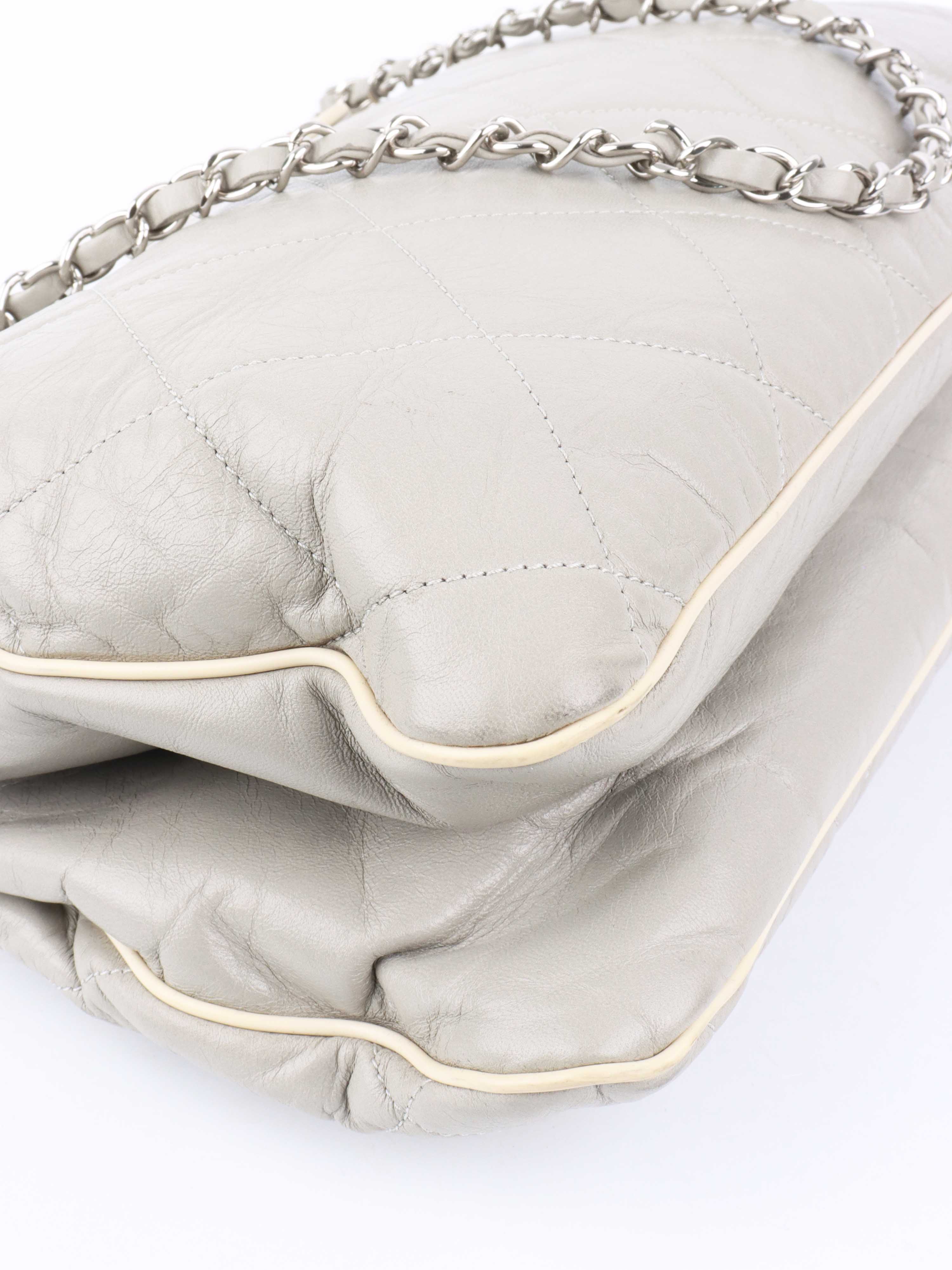 Chanel Grey Tote Bag for Women - Luxury Leather Handbag with Gold-Tone Hardware - Perfect for Work, Travel & Everyday Use