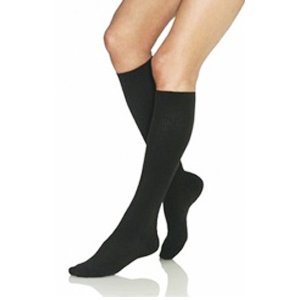 Firm Opaque Knee-High Compression Stockings for Women - Large Size, Black - Perfect for Varicose Veins, Swelling Relief & All-Day Comfort