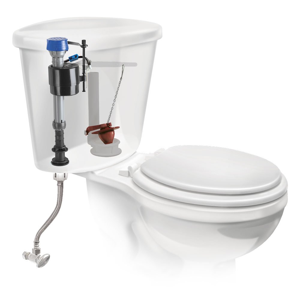 Fluidmaster 400ARHRFCS Universal High Performance Toilet Fill Valve Repair Kit with 2-Inch Flapper & 12-Inch Click Seal Connector - Perfect for Leaky Toilet Fixes, Bathroom Renovations & DIY Plumbing Projects