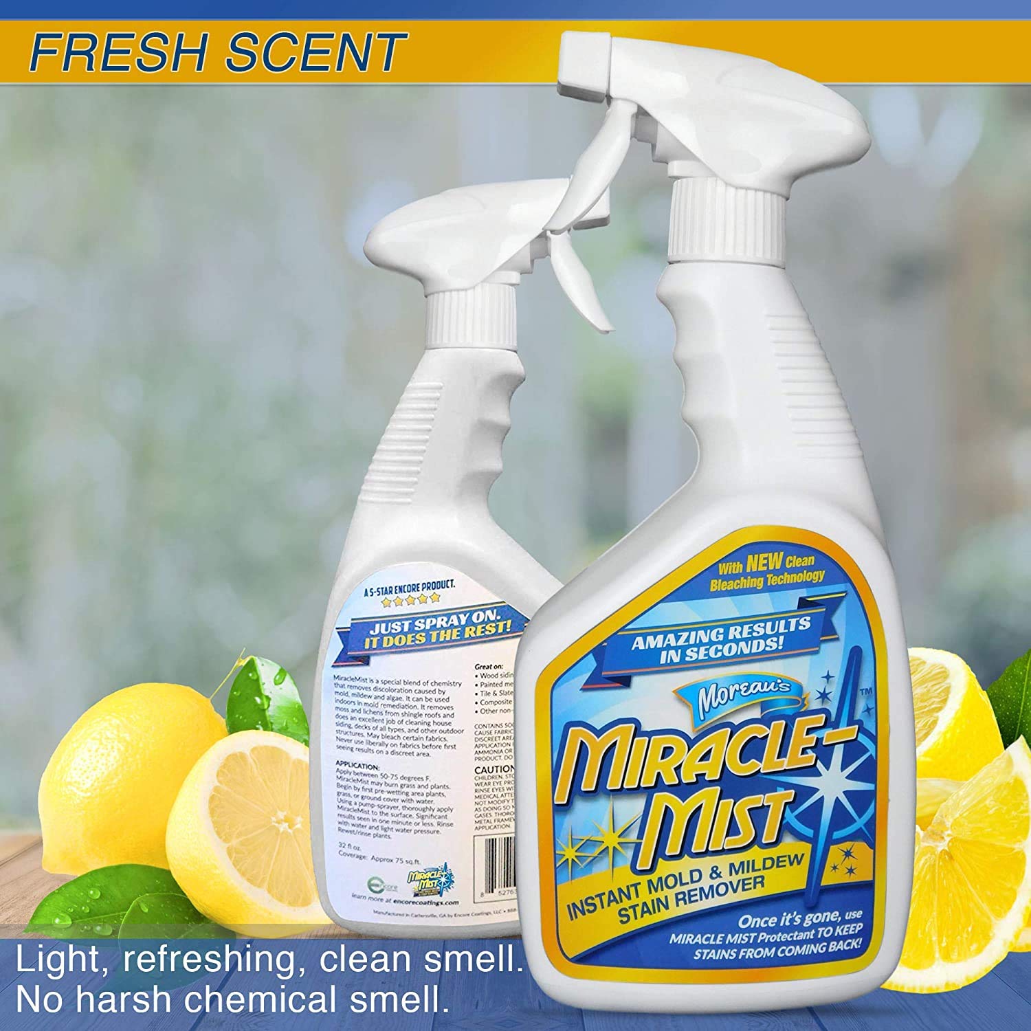 Instant Cleaner for Indoor and Outdoor Use - 32oz (2 Pack, 64oz Total) | Multi-Surface Spray for Kitchen, Bathroom, Floors & Patio Furniture | Powerful Stain Remover & Disinfectant