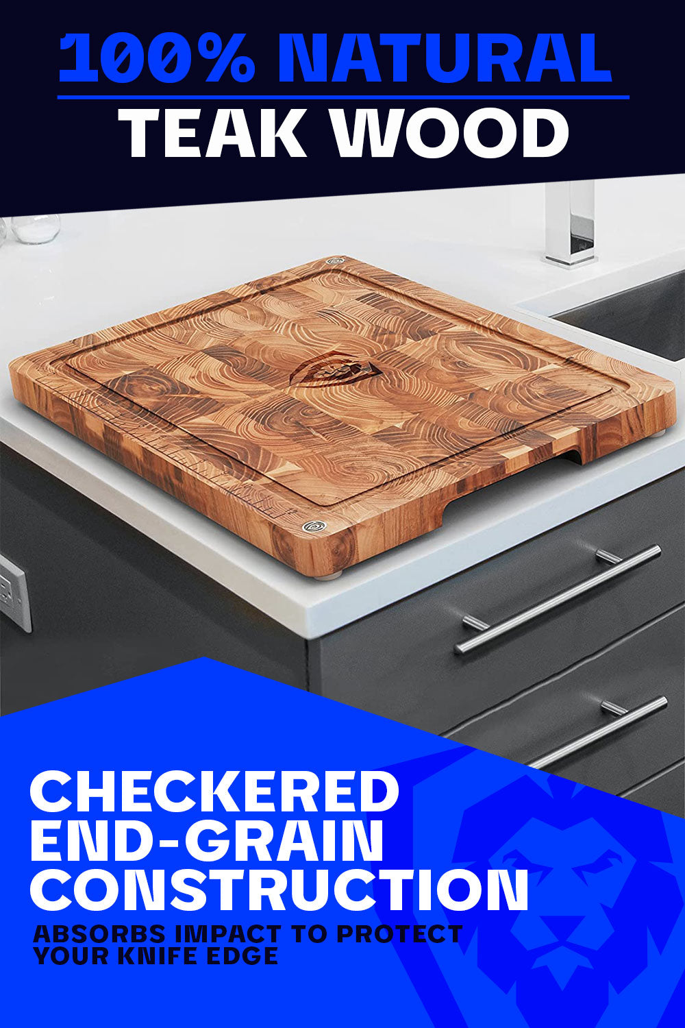 Premium Teak Wood Cutting Board - Medium Size 12x8 Inch - Dalstrong © - Perfect for Kitchen Prep, Charcuterie Boards & Serving Dishes