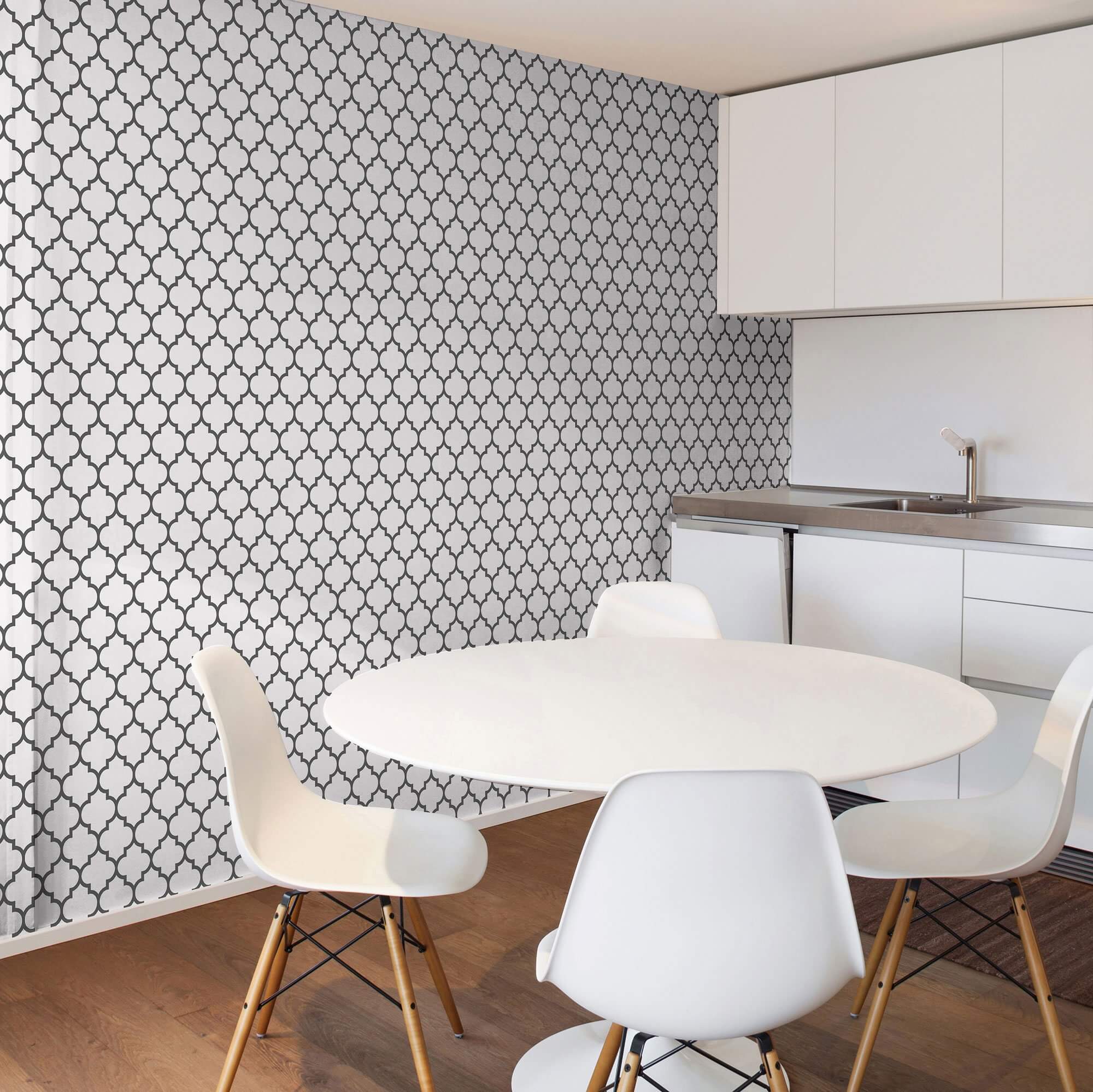 White Geometric Tile Adhesive Peel and Stick Removable Wallpaper - Self-Adhesive Wall Decal for Kitchen, Bathroom, Bedroom & Office Decor