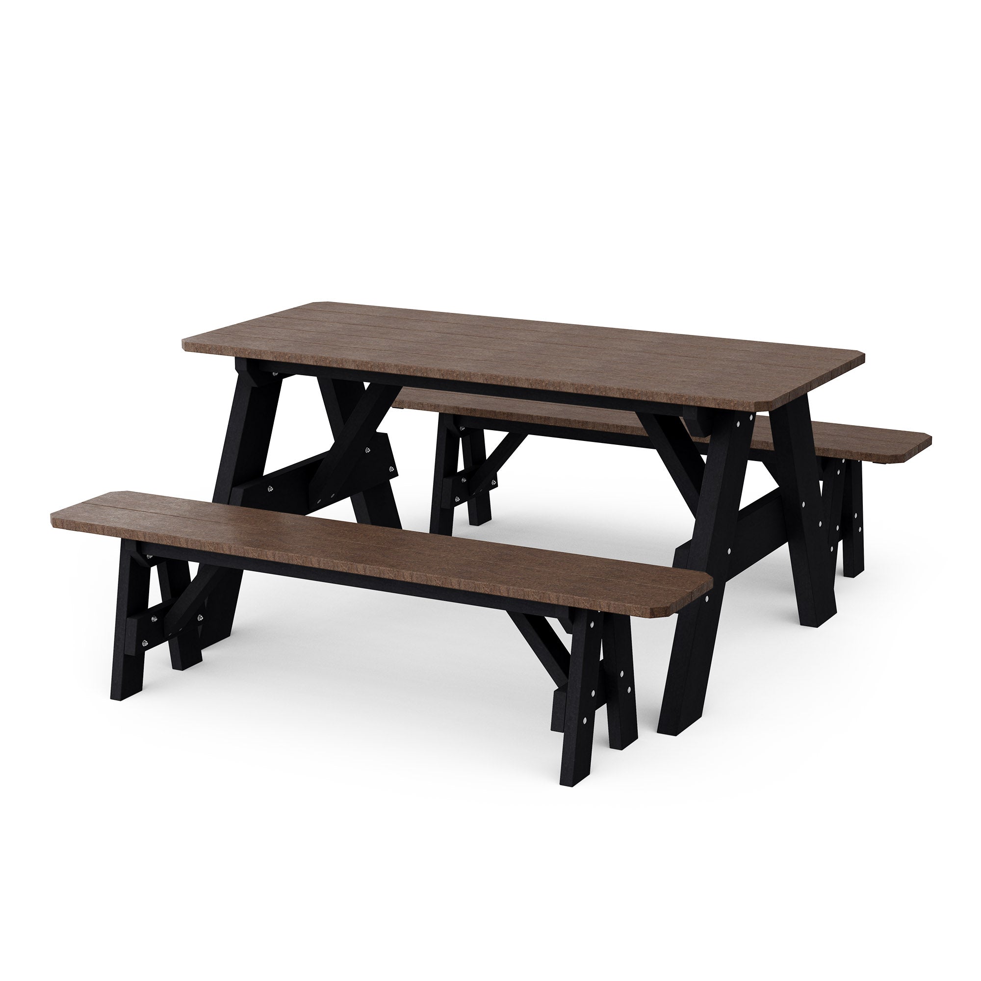 Heritage 72-Inch Outdoor Picnic Table with Detachable Benches - Perfect for Backyard BBQs, Camping & Family Gatherings