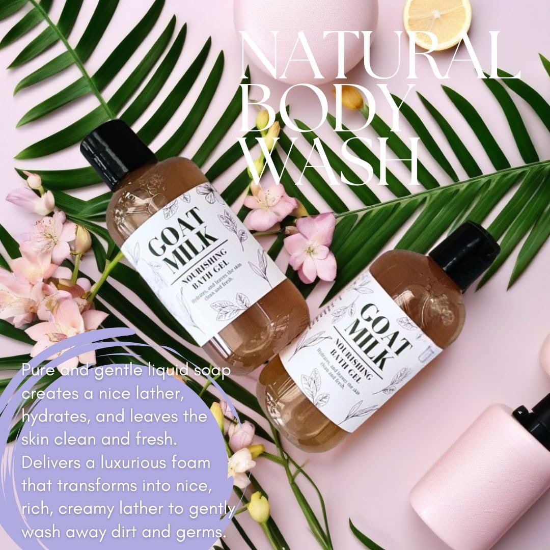 Organic Goat Milk & Coconut Orange Body Wash - Hydrating & Nourishing Shower Gel for Dry & Sensitive Skin - Perfect for Daily Use & Spa Relaxation at Home