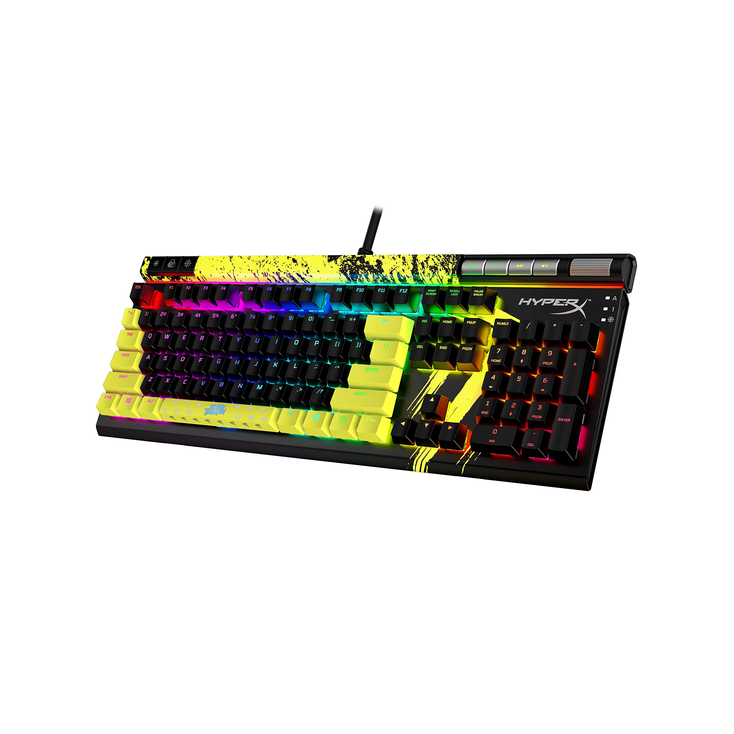 HyperX Alloy Elite 2 Mechanical Gaming Keyboard - TimTheTatMan Edition with RGB Backlit, Software-Controlled Lighting & Macro Customization, ABS Pudding Keycaps, Media Controls - HyperX Linear Red Switches - Perfect for Esports, Streaming & Professional Gaming