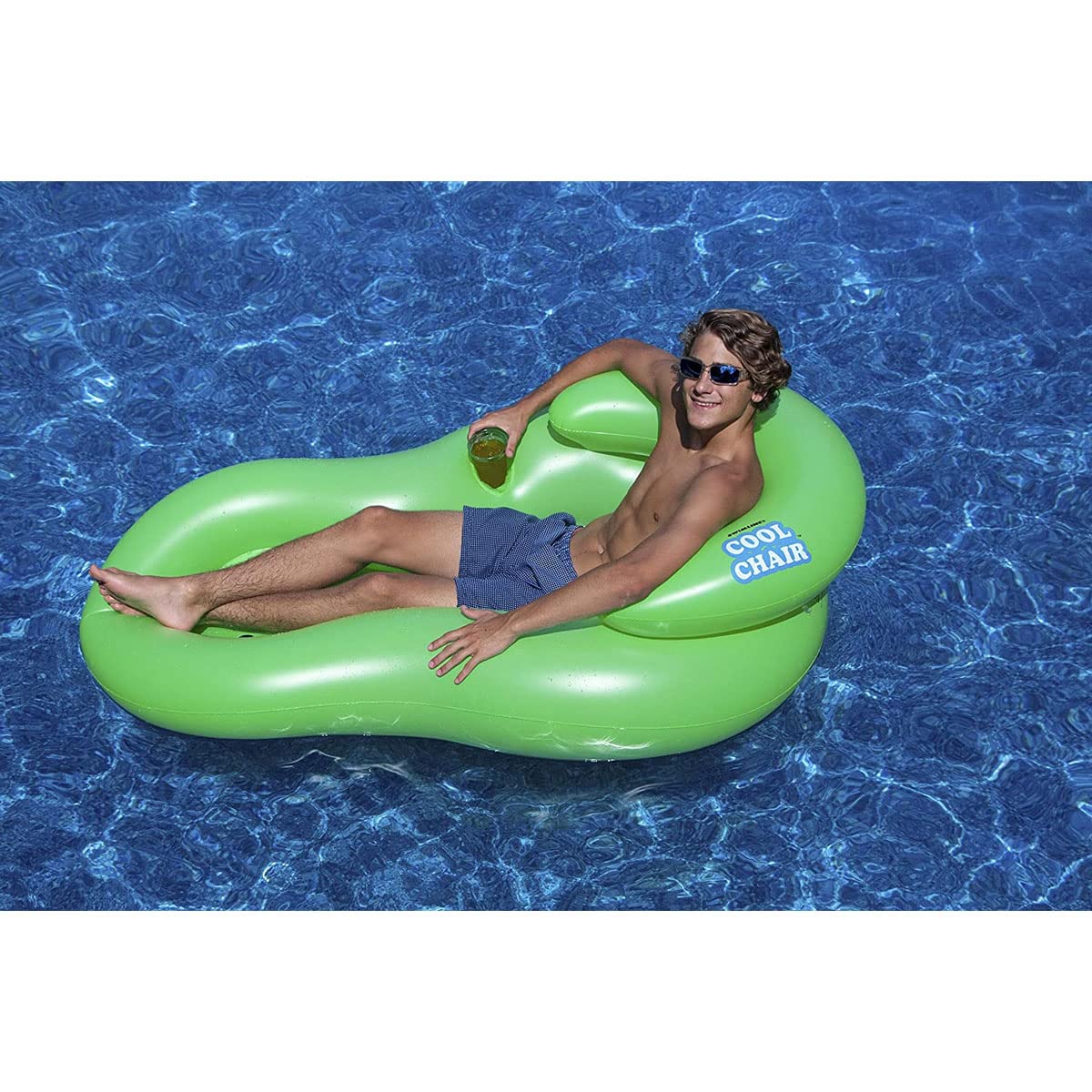 Swimline Cool Chair - Lightweight Portable Folding Beach Chair with Cup Holder, Pink - Perfect for Poolside, Beach, Camping & Outdoor Relaxation