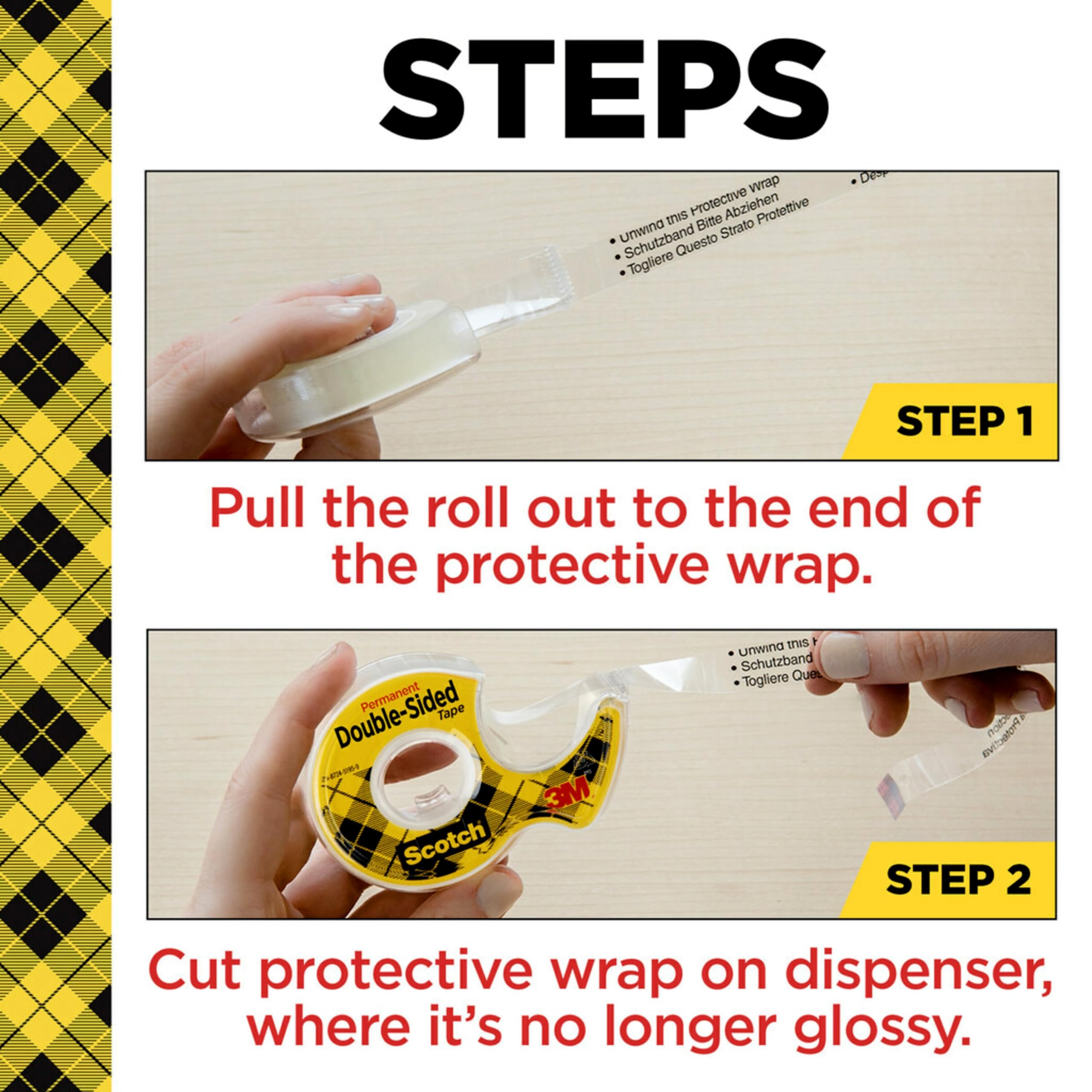 Scotch Double Sided Tape with Dispenser - 0.75 in. x 400 in. Strong Adhesive Tape for Office, School, Arts & Crafts, Scrapbooking - 1 Roll with Handy Tape Dispenser - Perfect for DIY Projects, Gift Wrapping & Home Decor