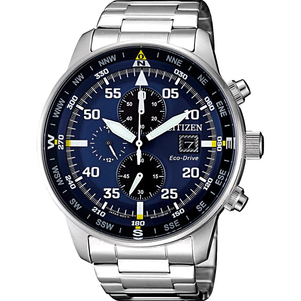 Citizen Men's Eco-Drive Chronograph Watch - Stainless Steel Waterproof Wristwatch for Business, Casual & Outdoor Activities