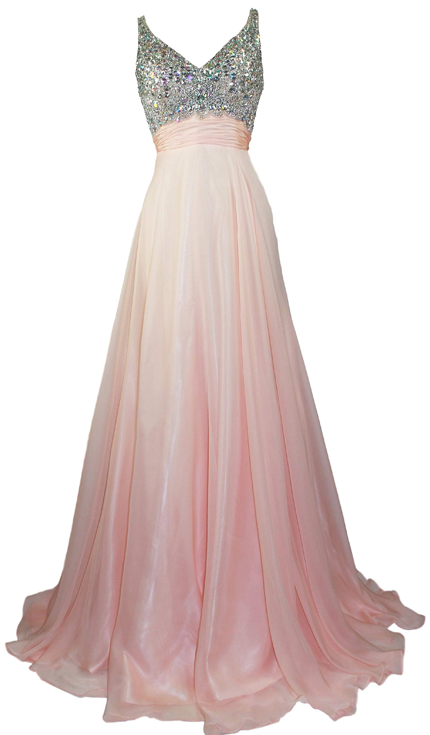 Elegant Meier Women's Rhinestone A-Line Chiffon Prom Dress for Formal Evening Gala & Special Occasions