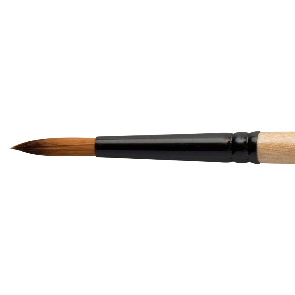 Dynasty Black Gold Series Synthetic Brushes - Short Handle 6 Round Paint Brush Set for Acrylic, Oil & Watercolor Painting - Perfect for Artists, Beginners & Professional Art Projects