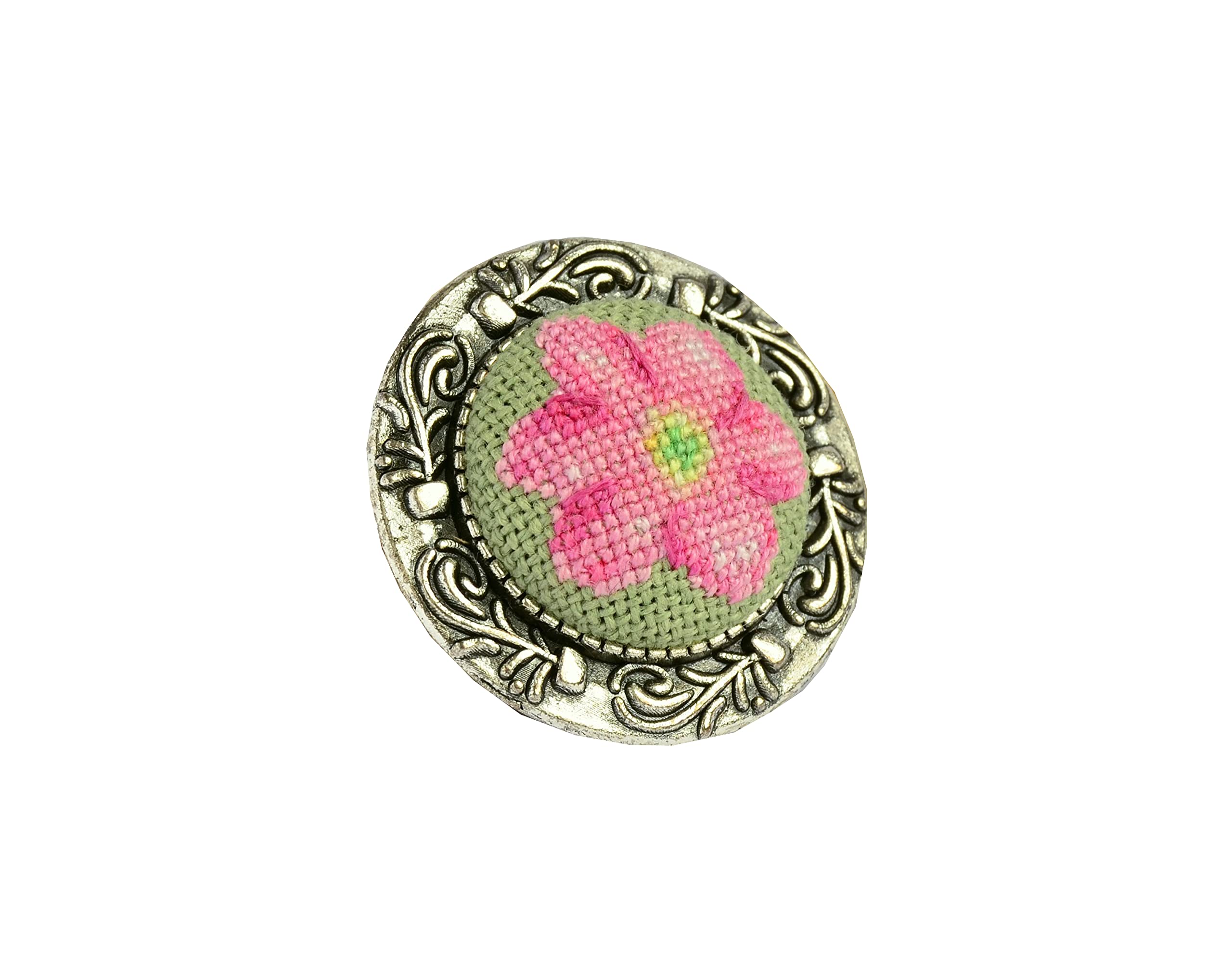 Handmade Embroidered Floral Brooch - Pink Flower Pin for Women - Perfect for Weddings, Parties & Gift Giving