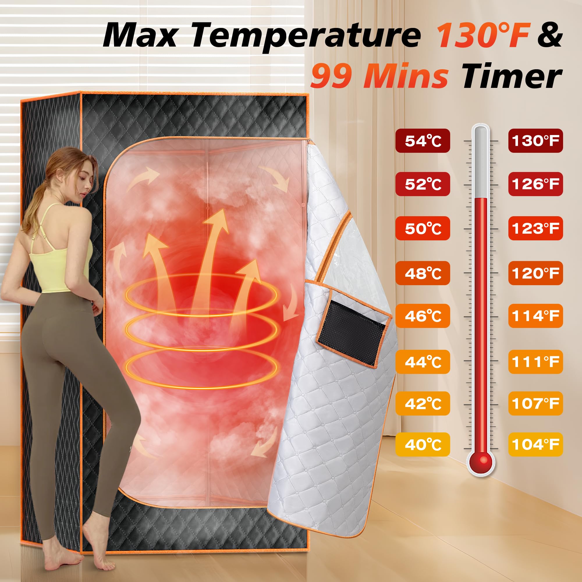 Portable Home Sauna Tent with Steamer, Remote Control, Folding Chair & Mat - Personal Steam Sauna for Relaxation, Detox & Weight Loss - Perfect for Home Spa, Yoga & Wellness Retreats