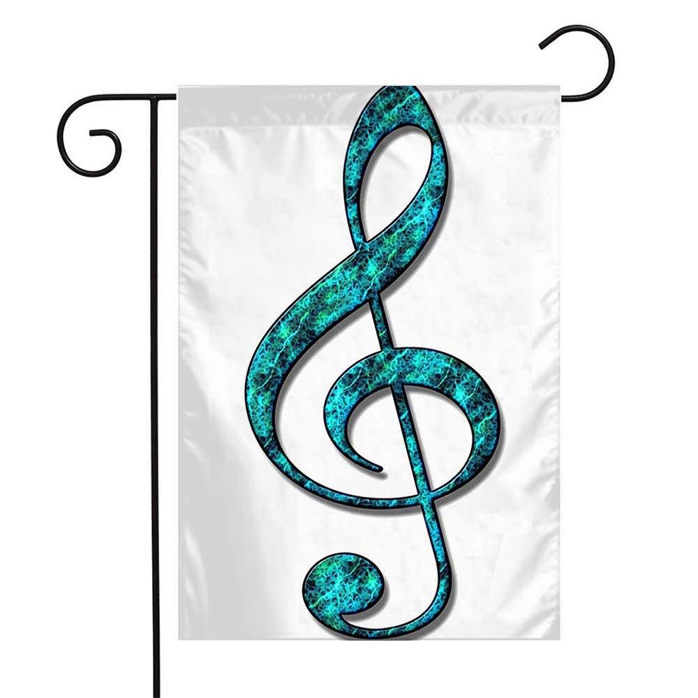 Blue Treble Clef Musician Garden Flag - 12x18 Inch Colorful Outdoor Decor for Patio, Lawn & Home - Perfect Gift for Music Lovers & Seasonal Decoration