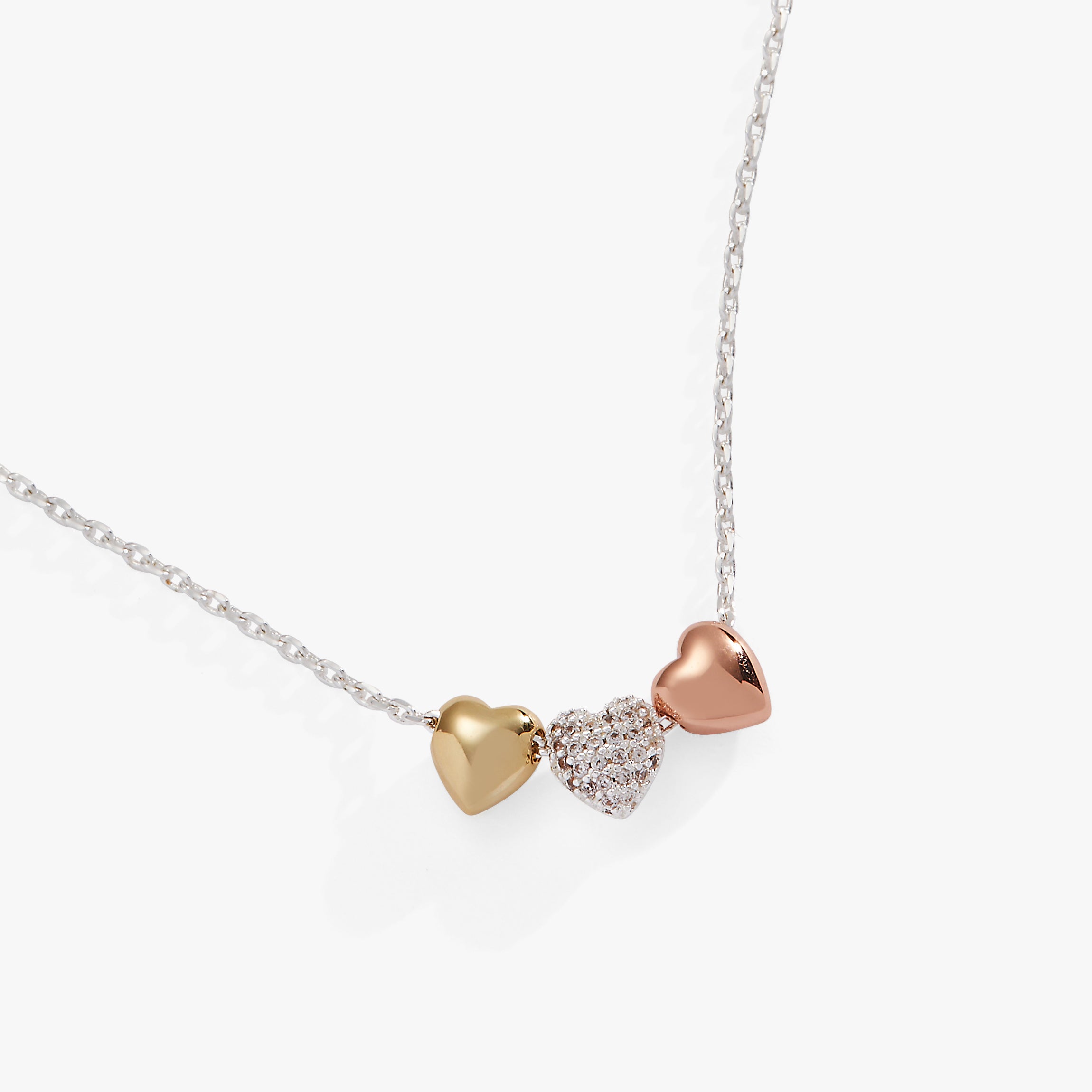Crystal Heart Slider Necklace - Adjustable Silver Chain for Women | Perfect for Valentine's Day, Anniversary & Romantic Gifts